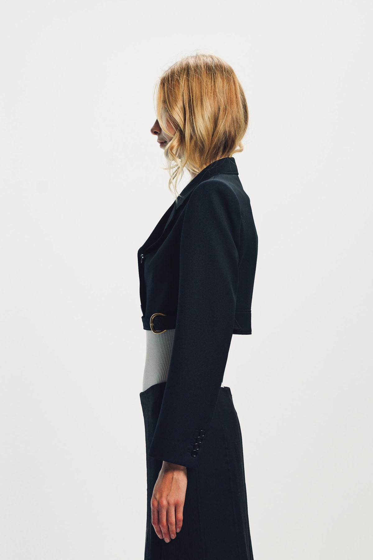 CHLOÉ | CROPPED SPENCER JACKET IN WOOL GRAIN DE POUDRE