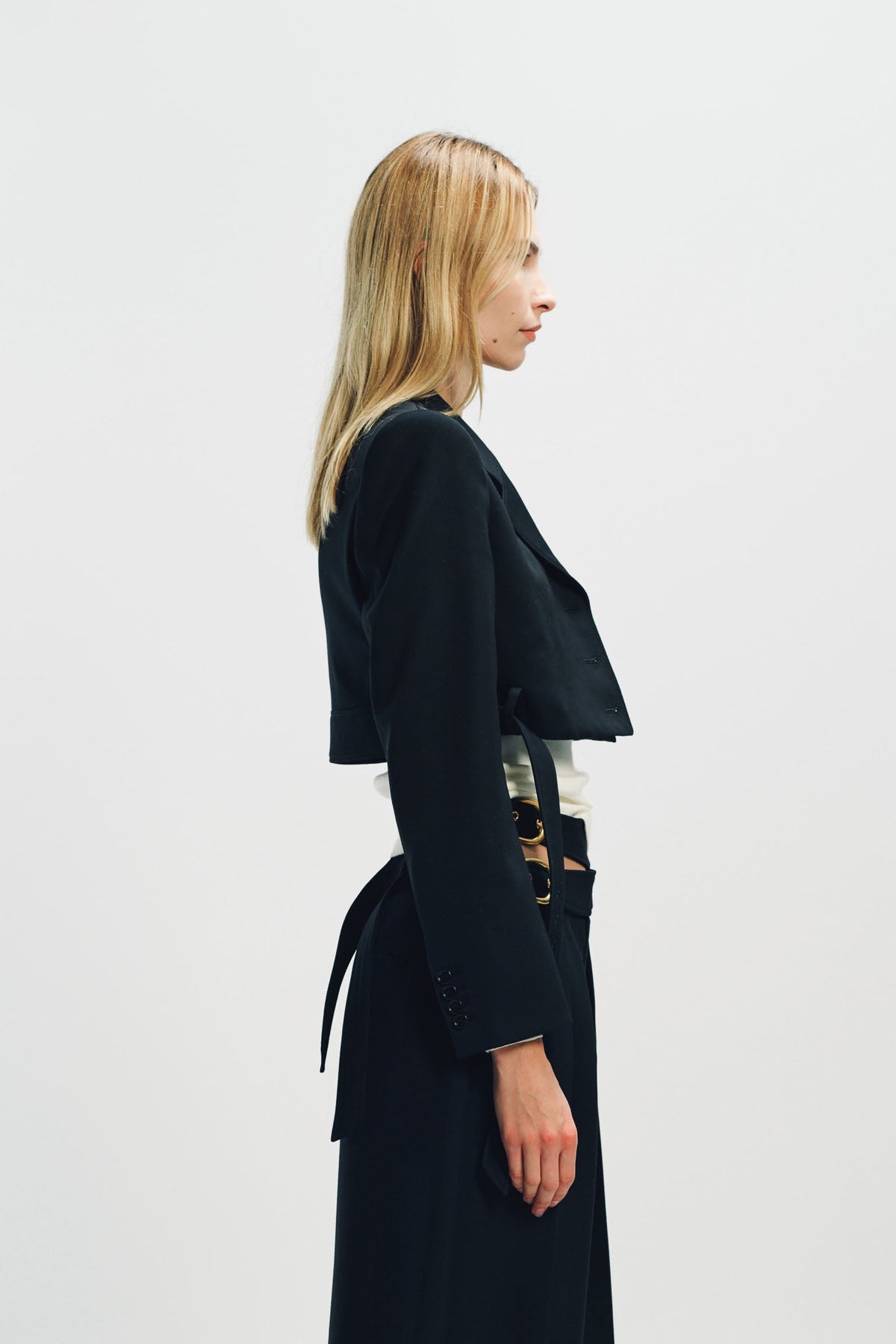 CHLOÉ | CROPPED SPENCER JACKET IN WOOL GRAIN DE POUDRE