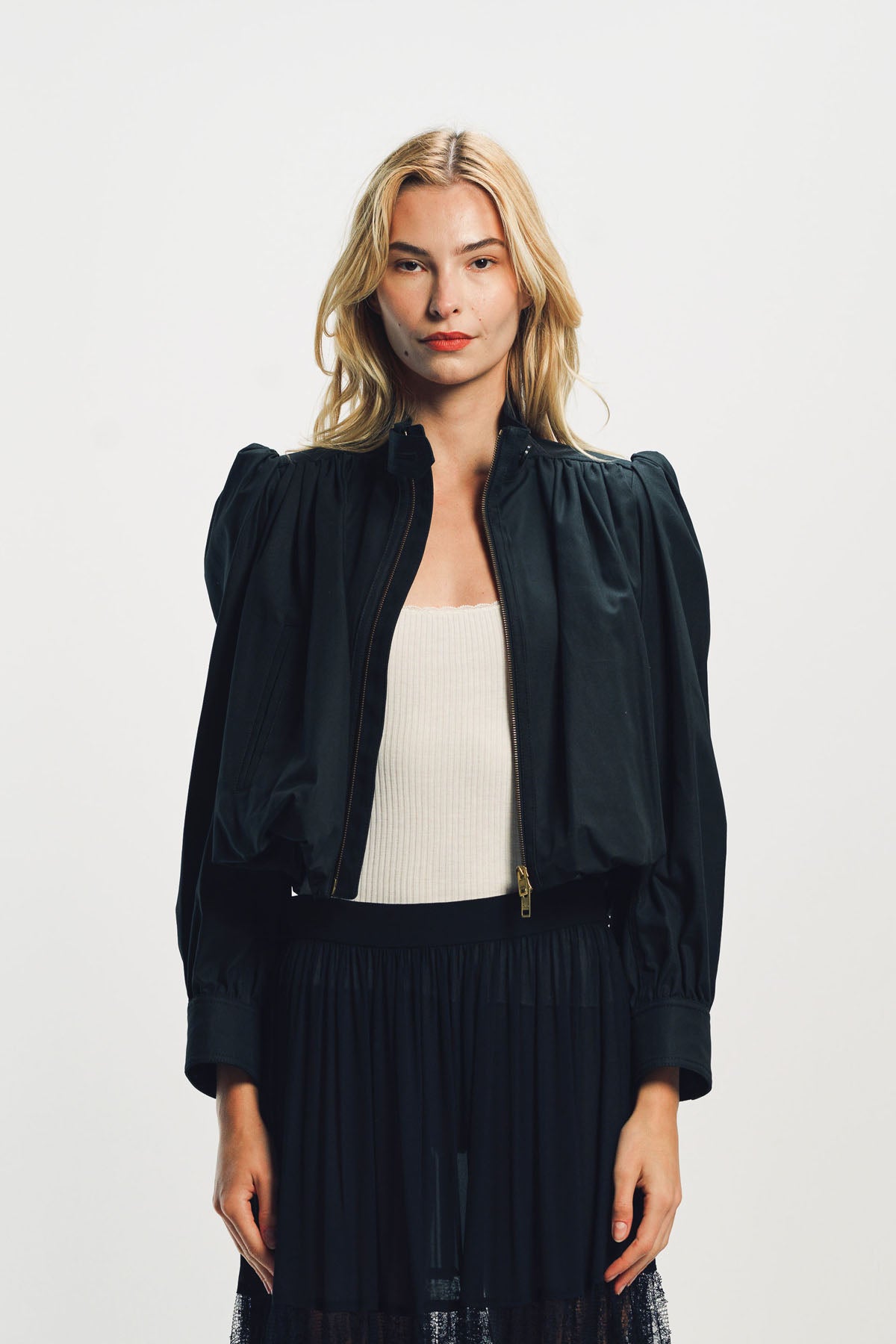 CHLOÉ | GATHERED BOULE JACKET IN COTTON CANVAS