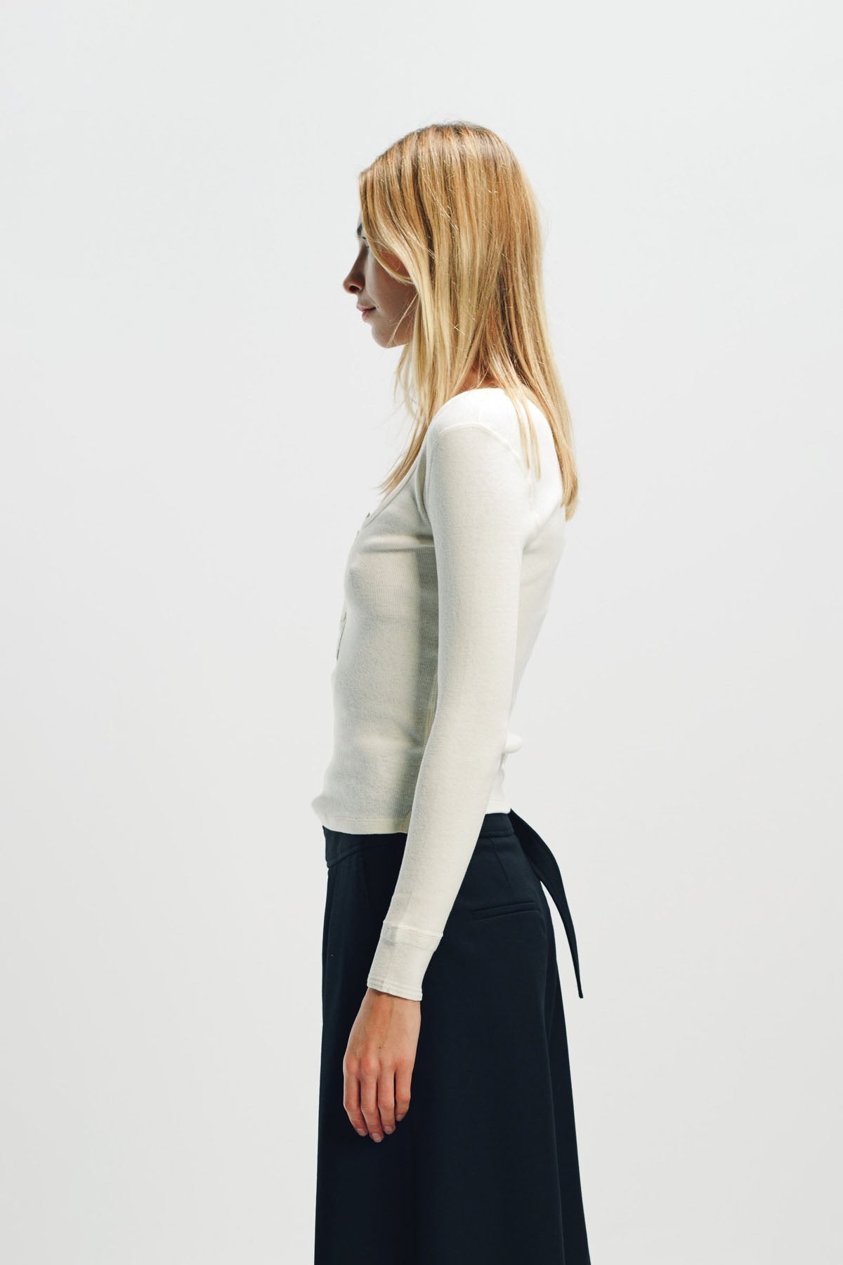 CHLOÉ | SCOOP-NECK HENLERY SHIRT IN COTTON JERSEY