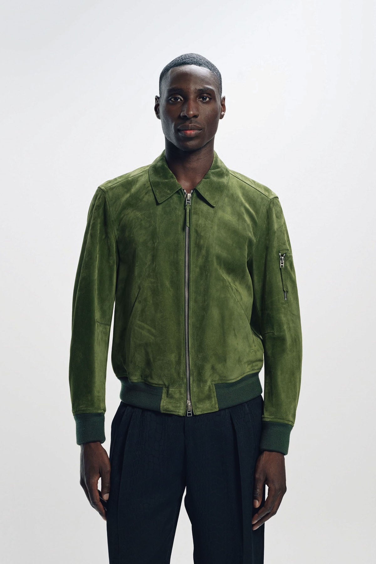 TOM FORD | CASHMERE SUEDE COLLAR BLOUSON