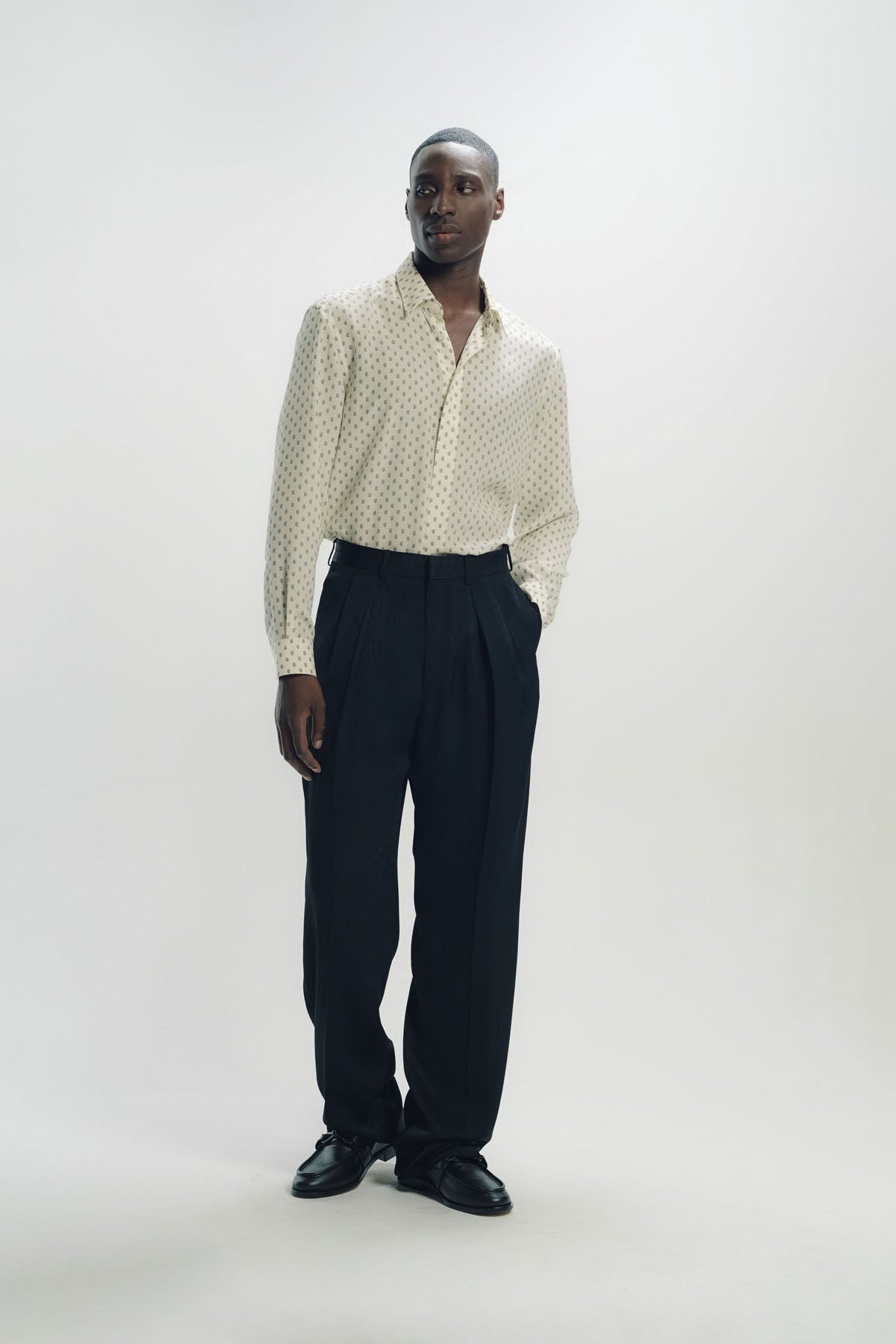 TOM FORD | GATOR JACQUARD PLEATED TROUSERS