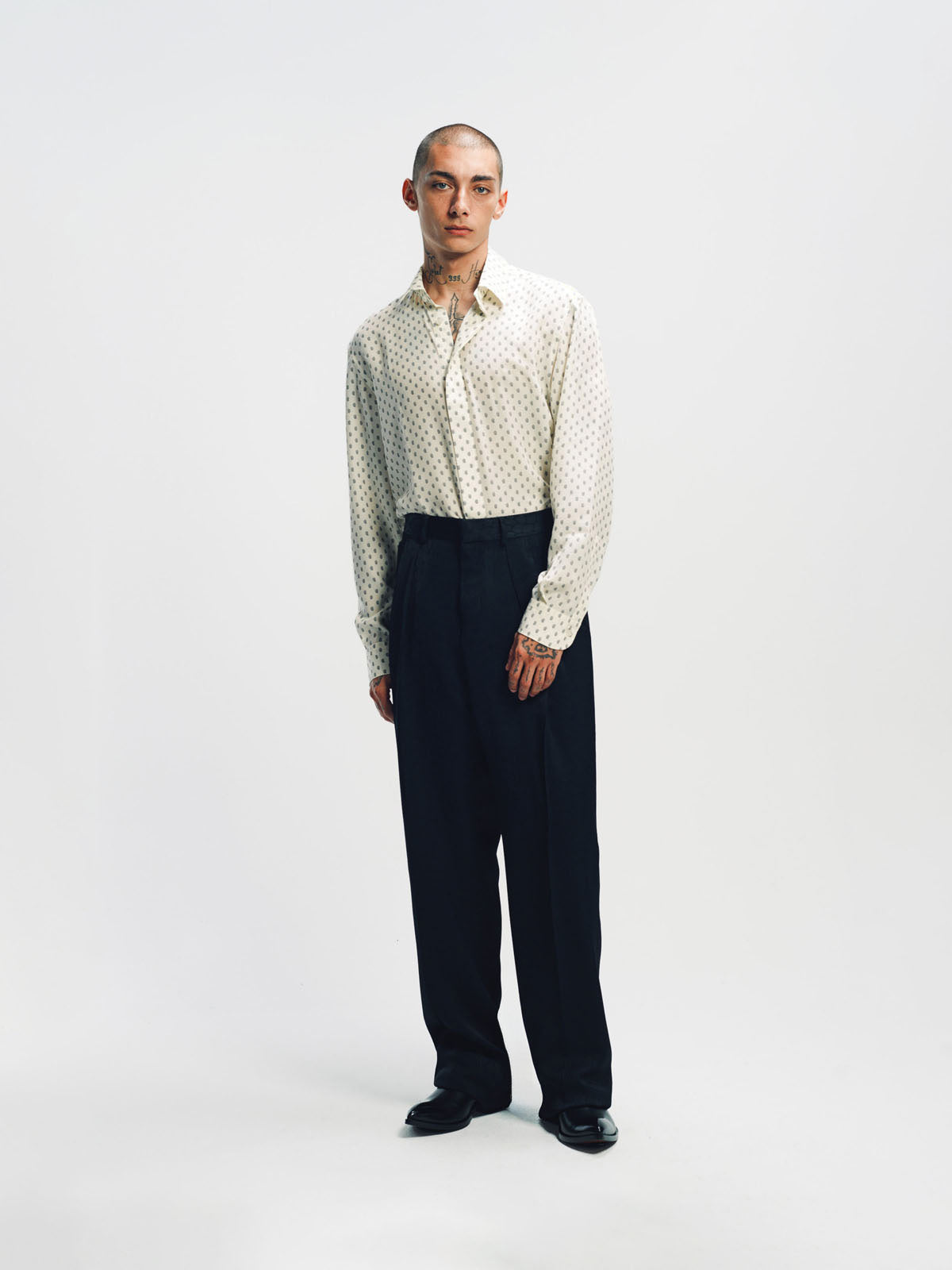 TOM FORD | GATOR JACQUARD PLEATED TROUSERS