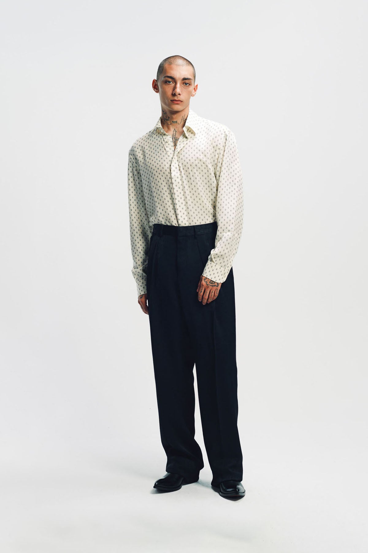 TOM FORD | GATOR JACQUARD PLEATED TROUSERS