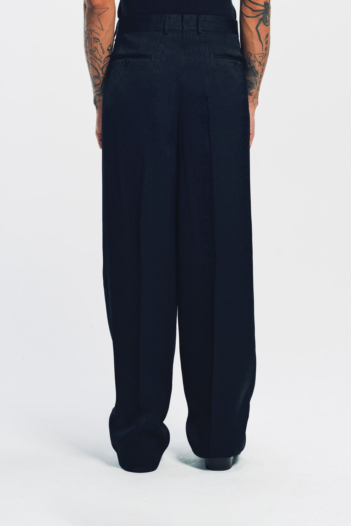 TOM FORD | GATOR JACQUARD PLEATED TROUSERS