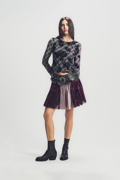 CHOPOVA LOWENA | PICNIC PLAID FLOCKED TOP