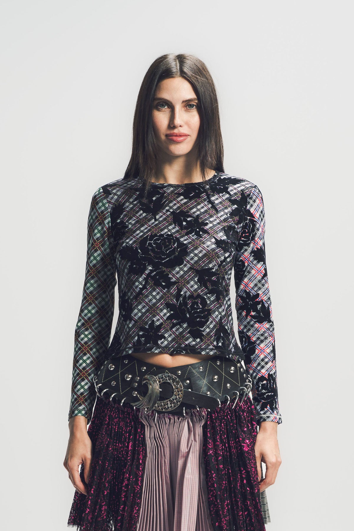 Chopova Lowena トップス CHOPOVA LOWENA | PICNIC PLAID FLOCKED TOP