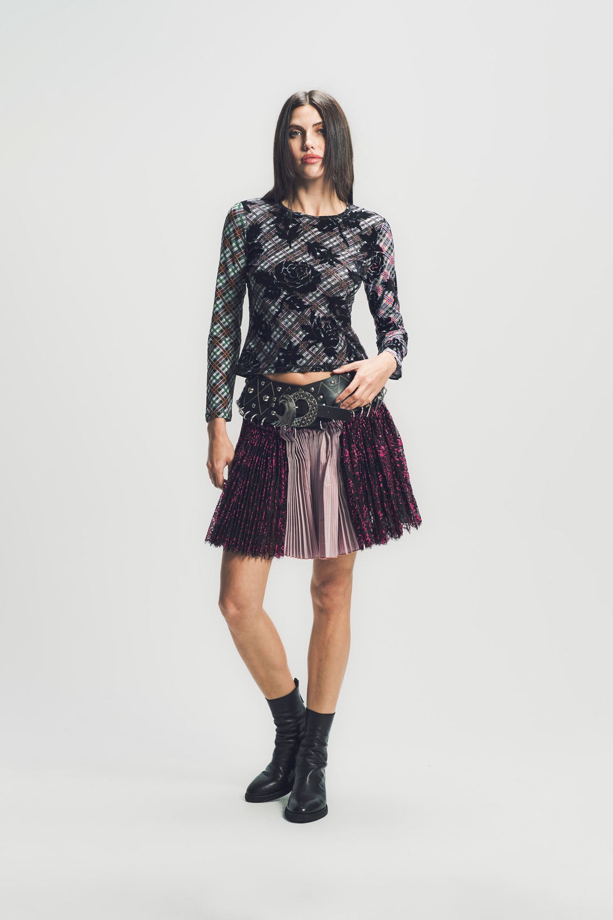 CHOPOVA LOWENA | KORA PATCHWORK MINI CARABINER SKIRT