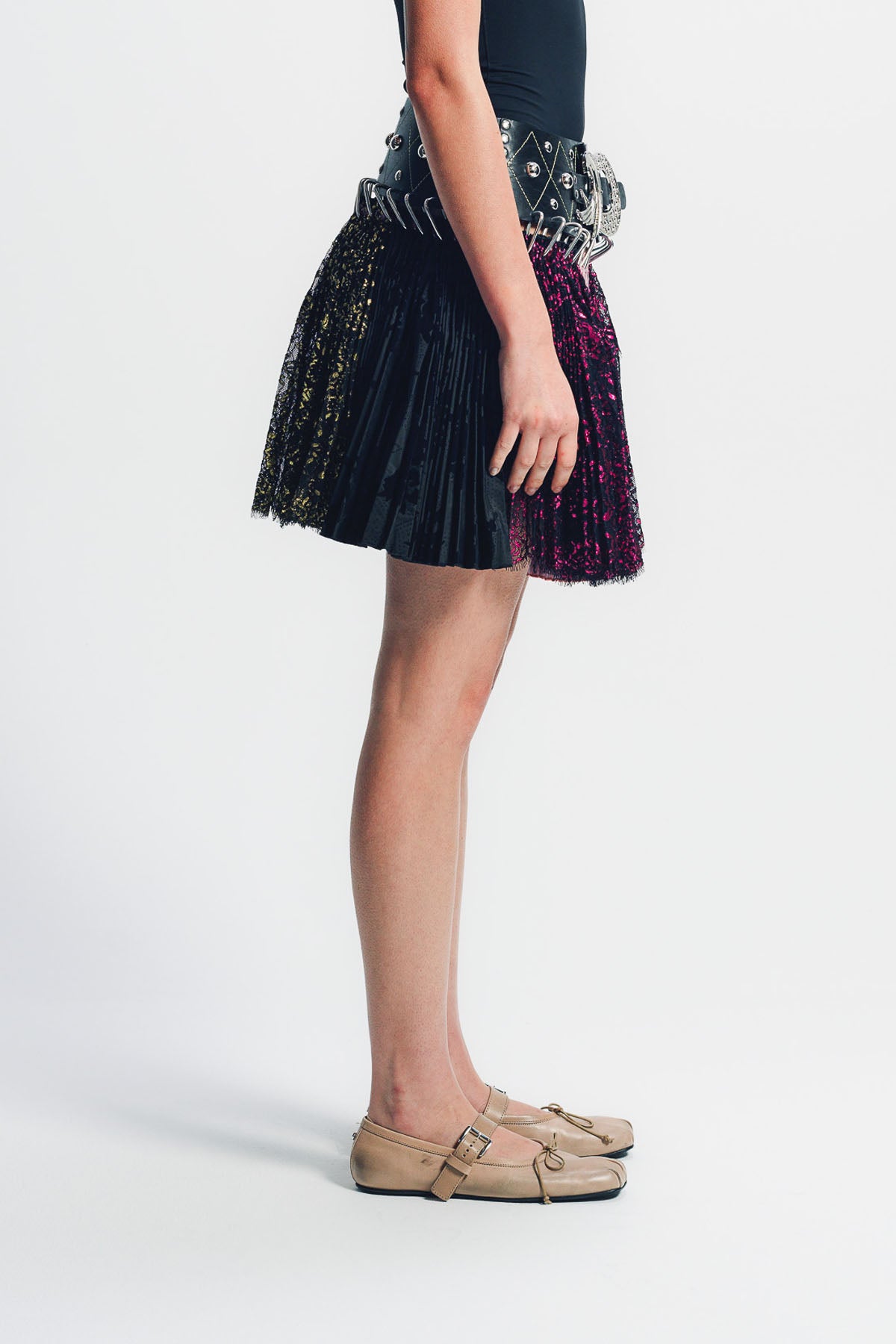 CHOPOVA LOWENA | KORA PATCHWORK MINI CARABINER SKIRT