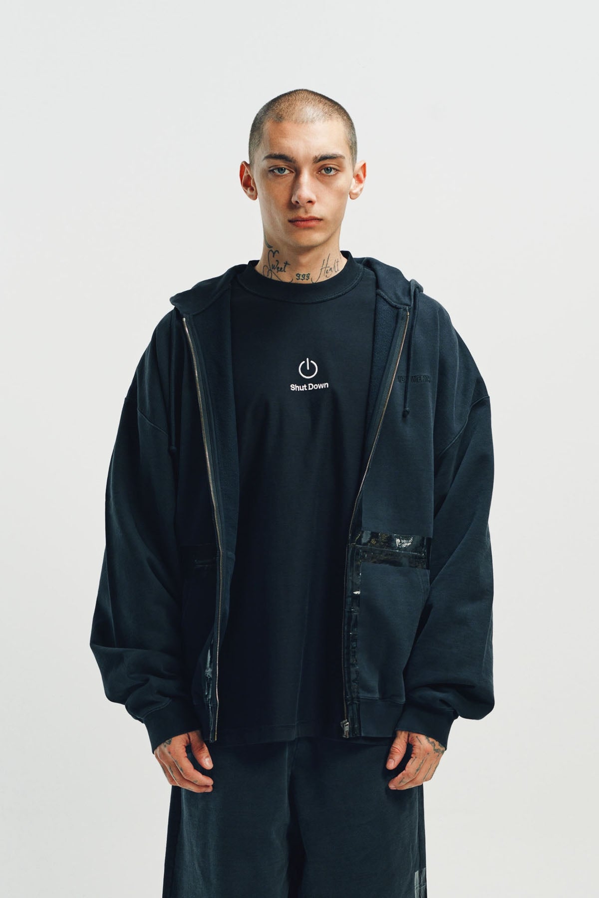 VETEMENTS | TAPED ZIP-UP HOODIE