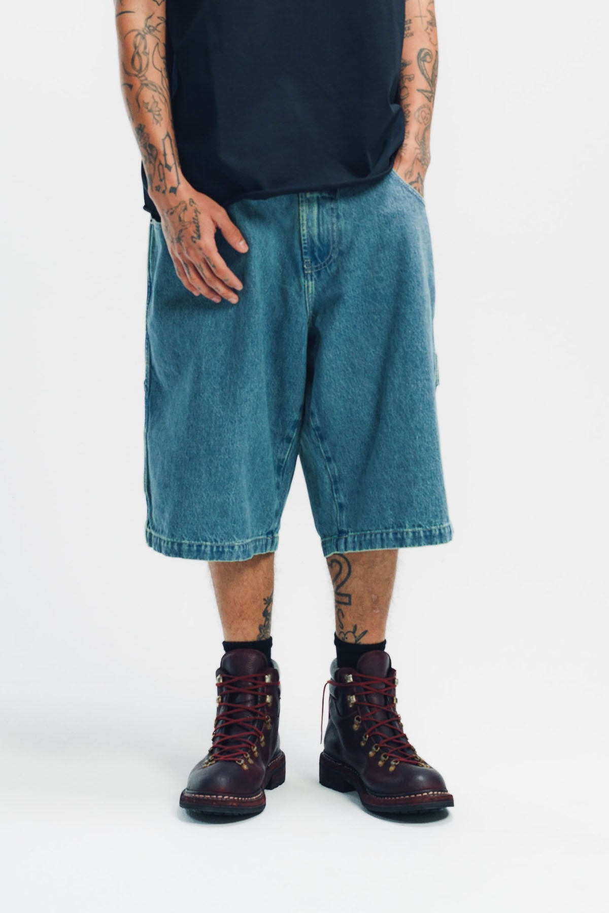 VETEMENTS | BIKER DENIM SHORTS