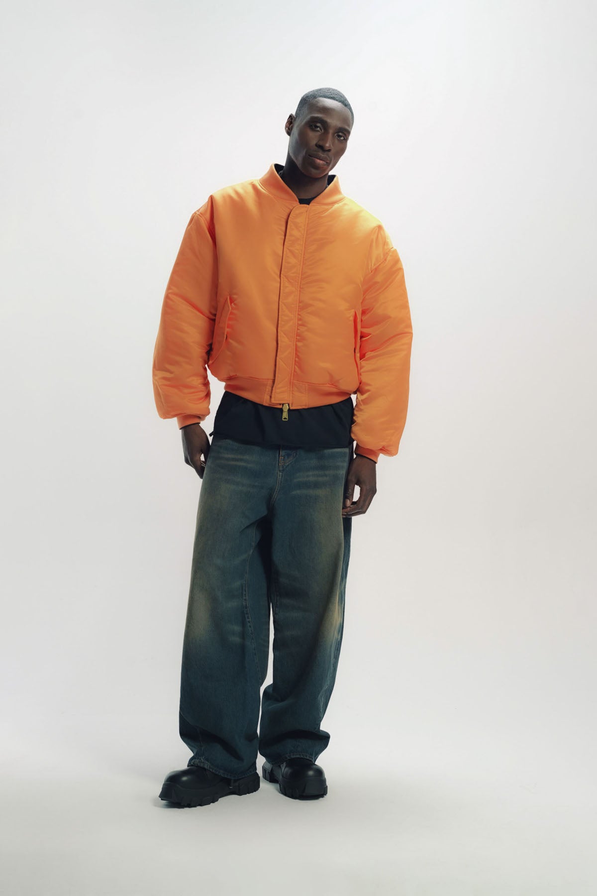 VETEMENTS | LEATHER CROSS BOMBER JACKET