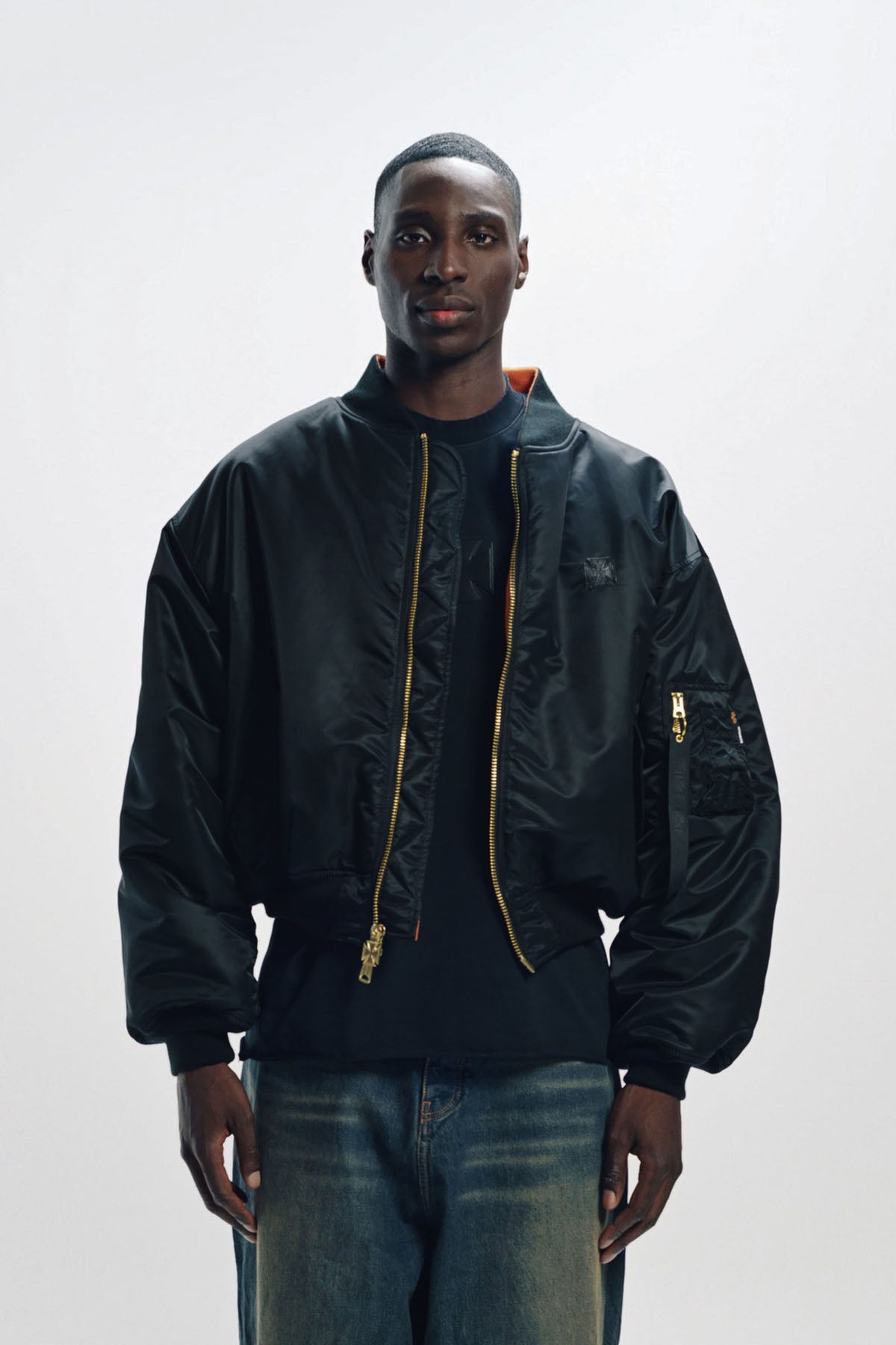 VETEMENTS | LEATHER CROSS BOMBER JACKET