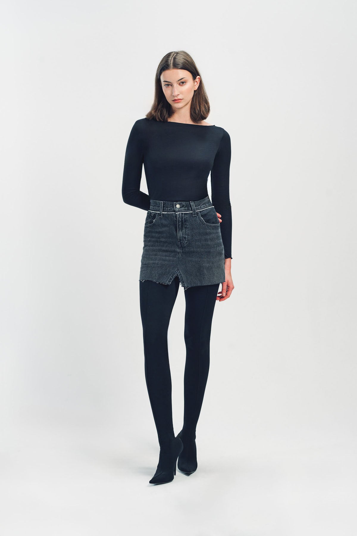 VETEMENTS | CUT-UP MINI DENIM SKIRT