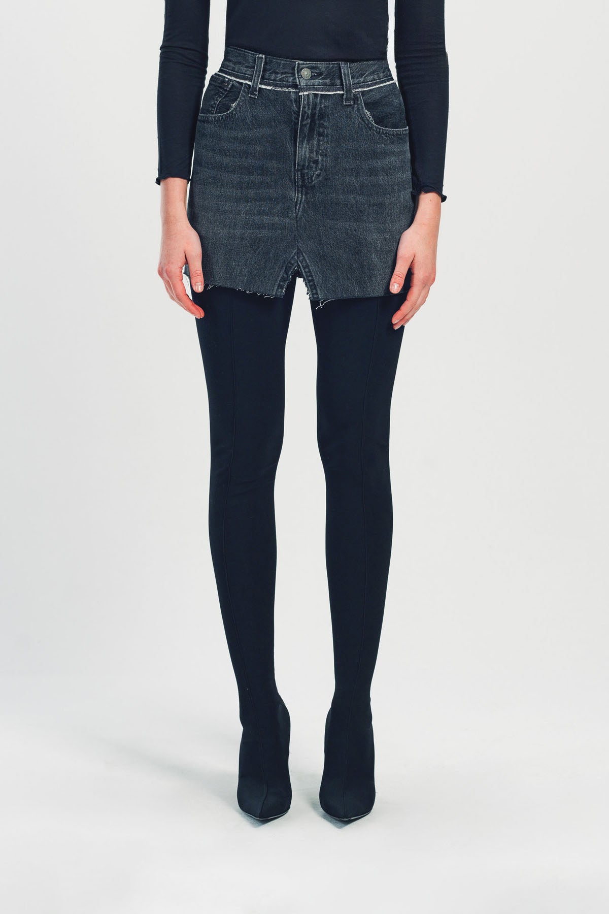 VETEMENTS | CUT-UP MINI DENIM SKIRT