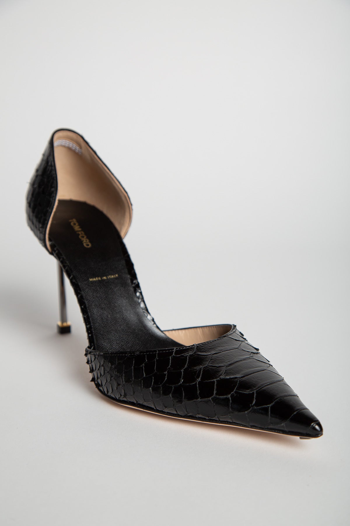 TOM FORD | SEMI SHINY PRINTED PYTHON SPIRE D'ORSAY PUMP