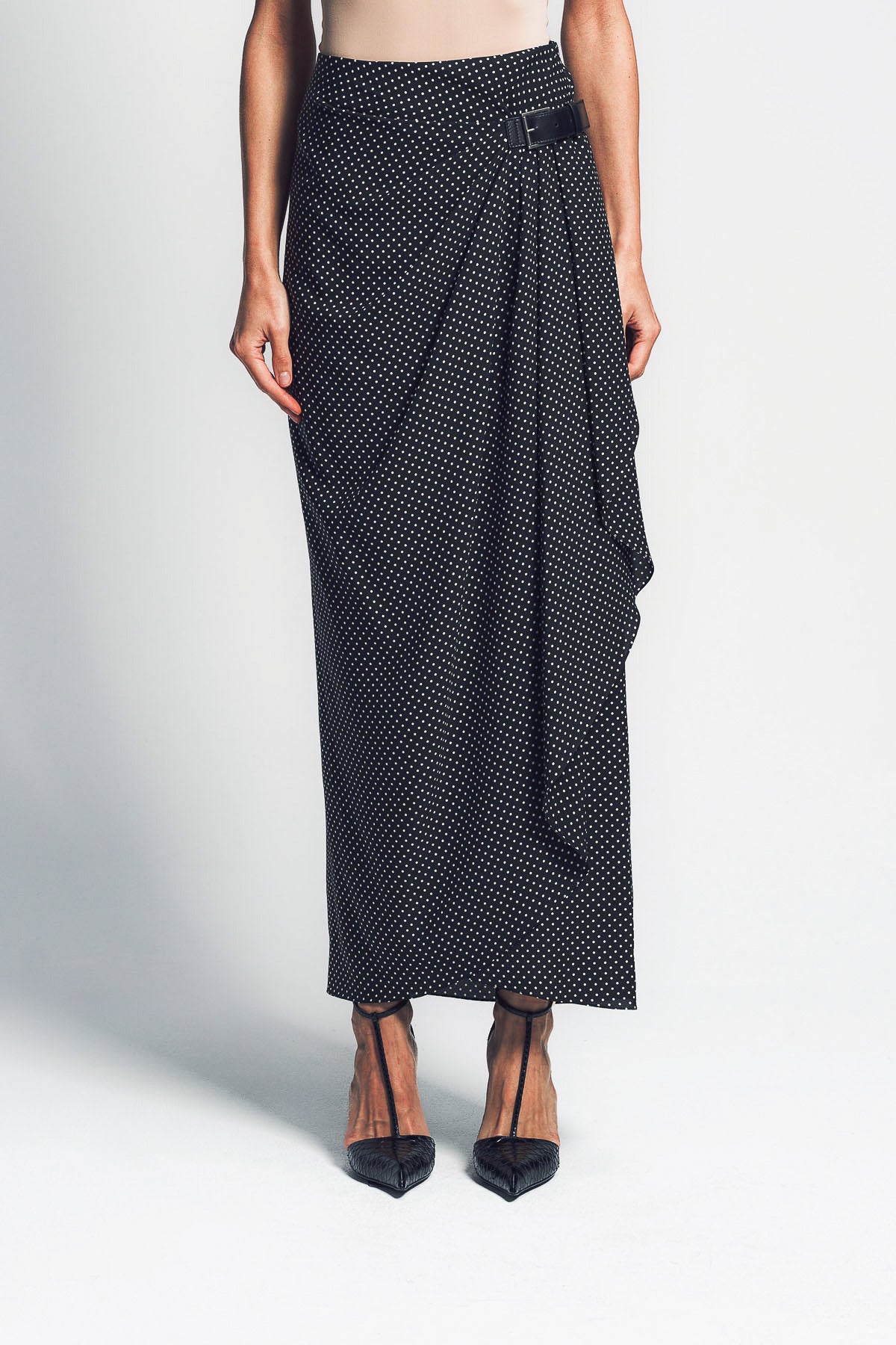 TOM FORD | POLKA DOT SILK SABLE WRAP SKIRT