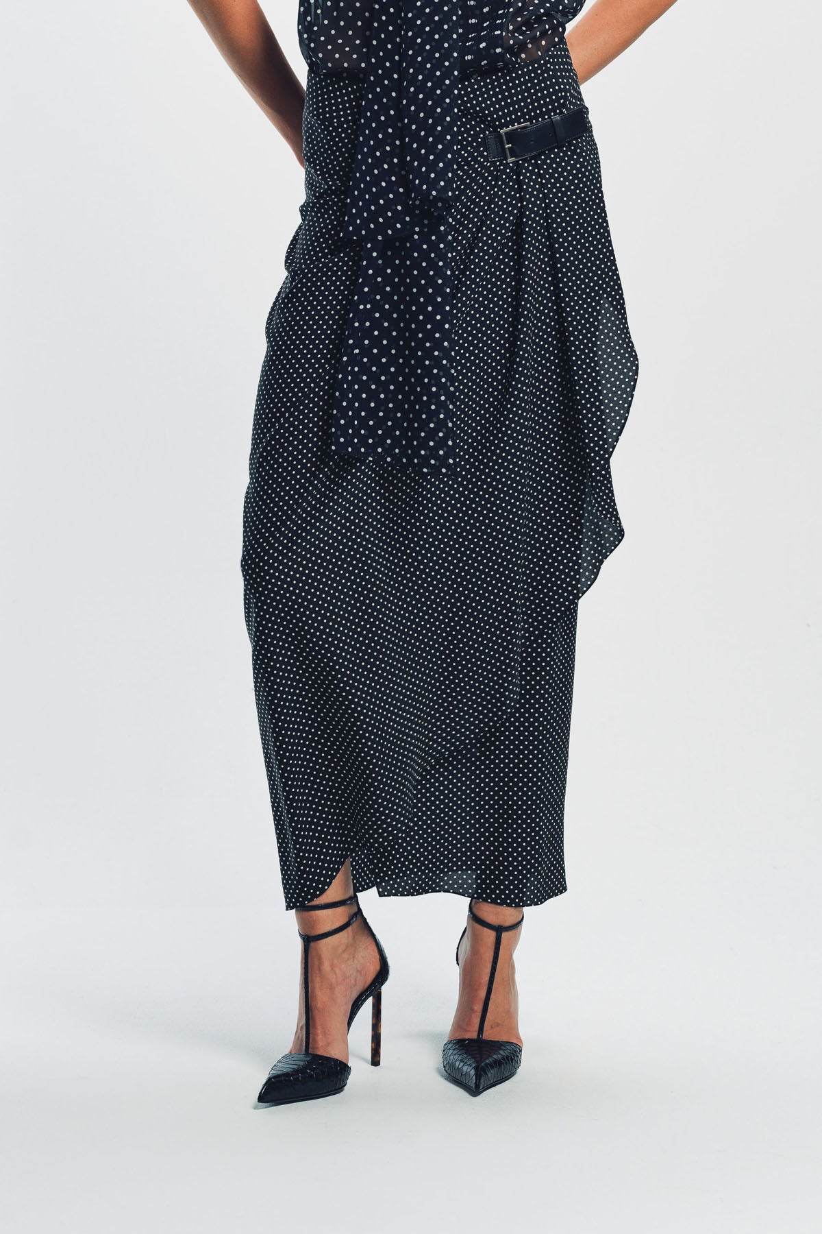 TOM FORD | POLKA DOT SILK SABLE WRAP SKIRT