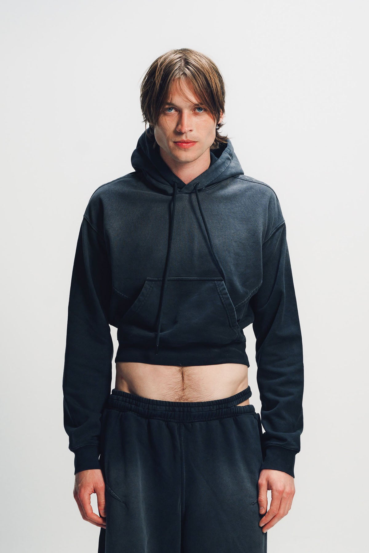 LOUIS GABRIEL NOUCHI | CROPPED SUNWASH COTTON HOODIE