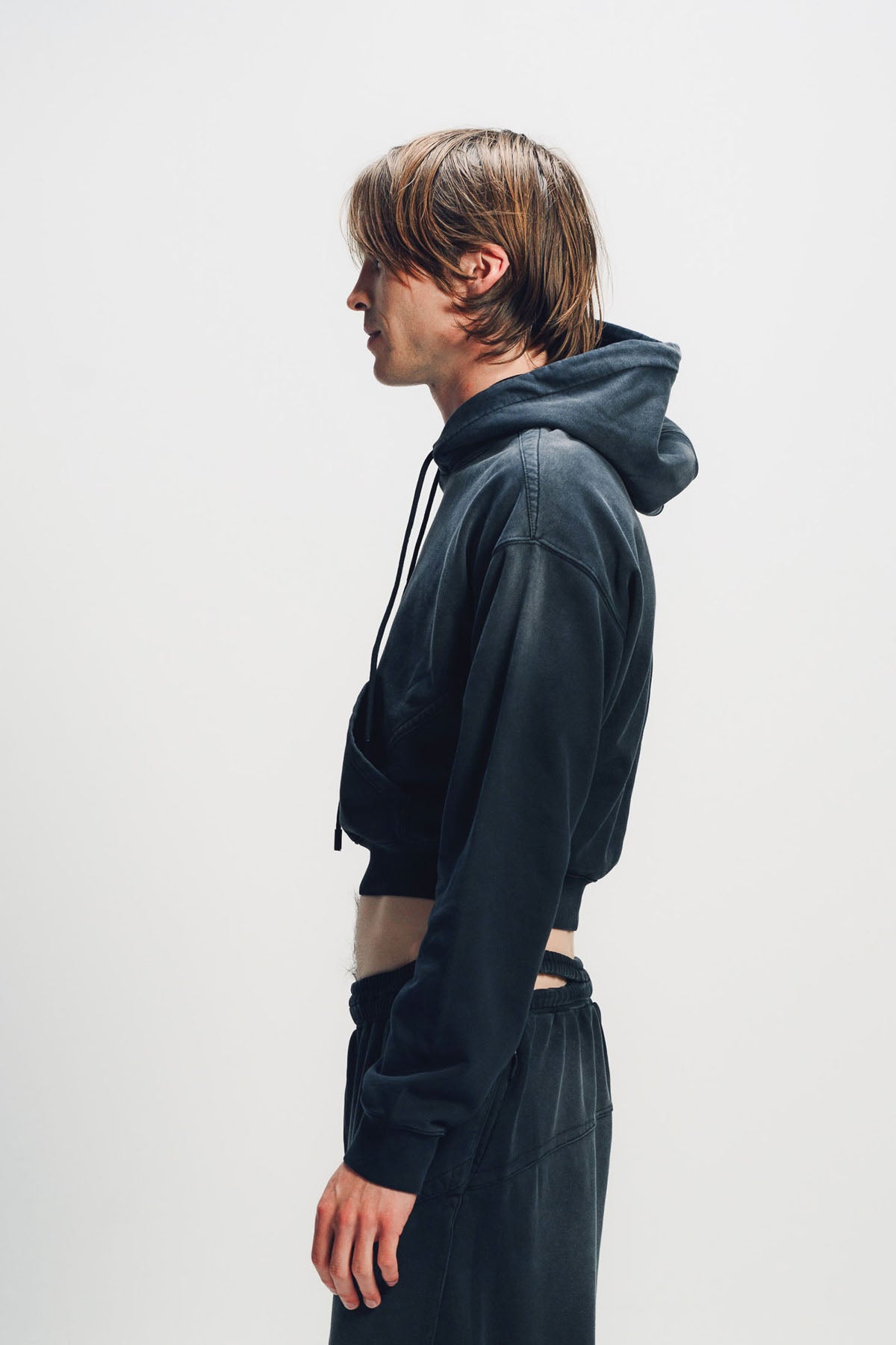 LOUIS GABRIEL NOUCHI | CROPPED SUNWASH COTTON HOODIE