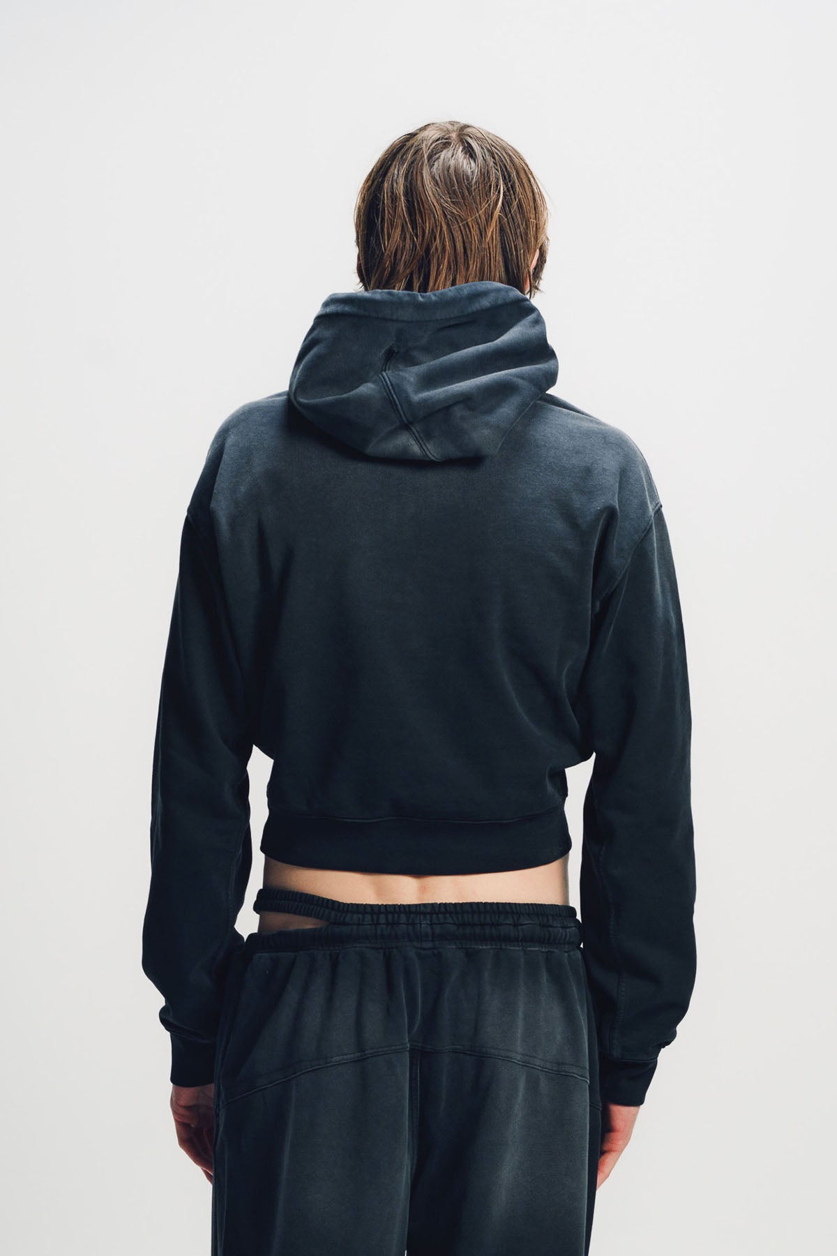 LOUIS GABRIEL NOUCHI | CROPPED SUNWASH COTTON HOODIE