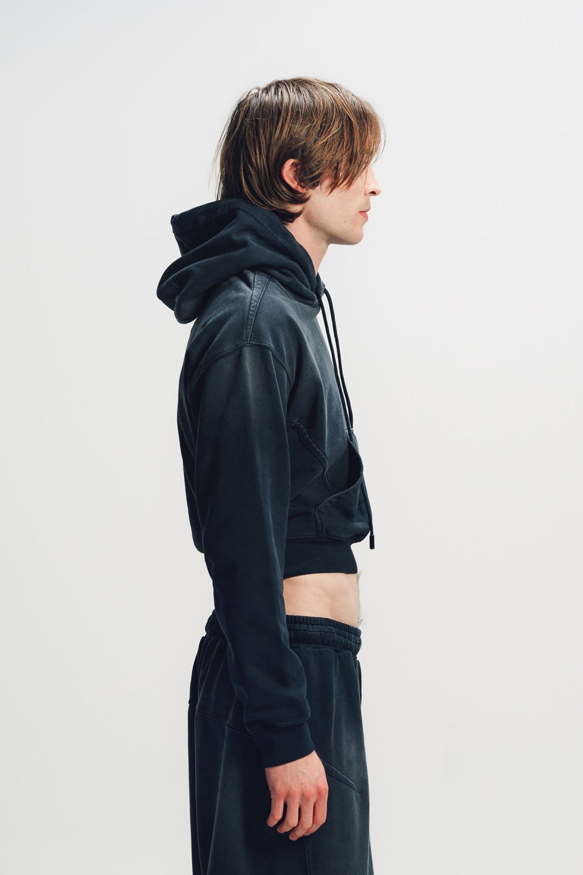 LOUIS GABRIEL NOUCHI | CROPPED SUNWASH COTTON HOODIE