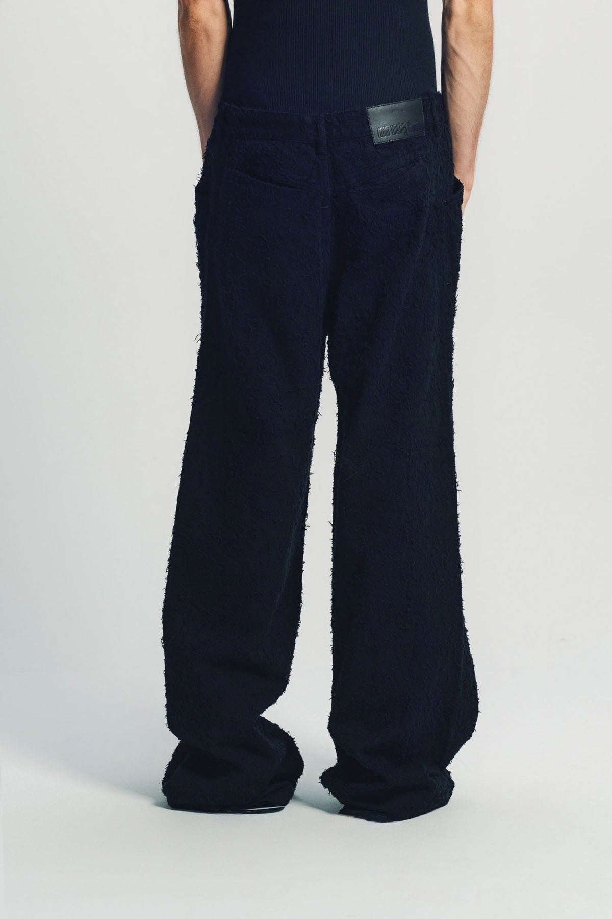 LOUIS GABRIEL NOUCHI | BLACK DARTED STRAIGHT TROUSERS