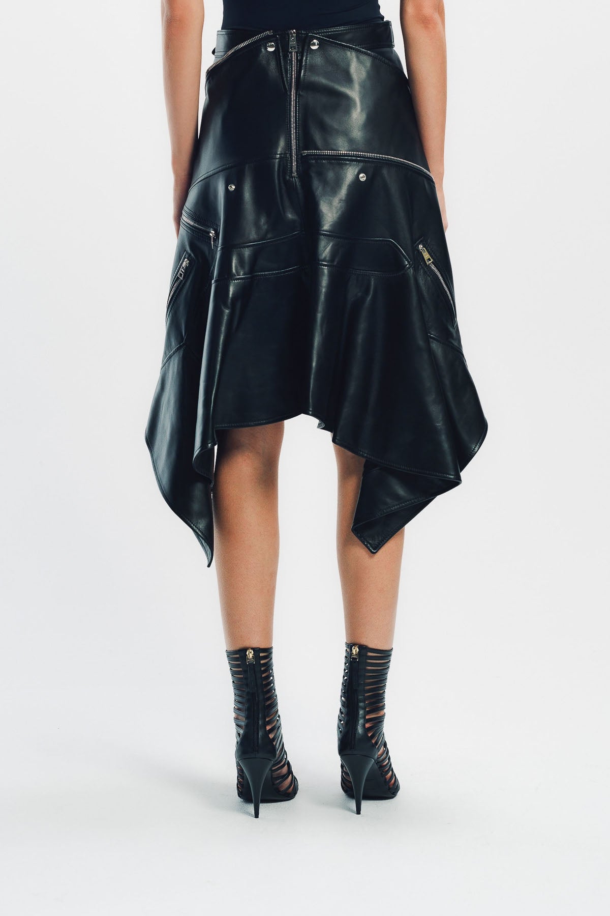 GIVENCHY | ASYMMETRIC LEATHER BIKER SKIRT