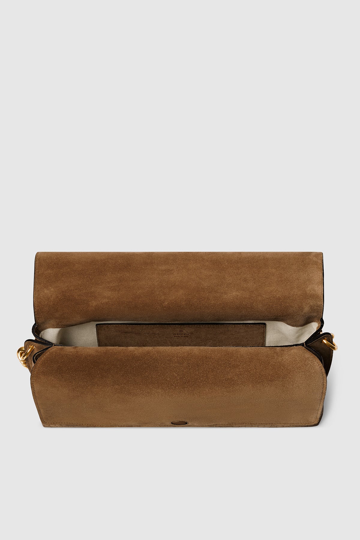 GUCCI | LARGE SUEDE SHOULDER BAG WITH CHAIN