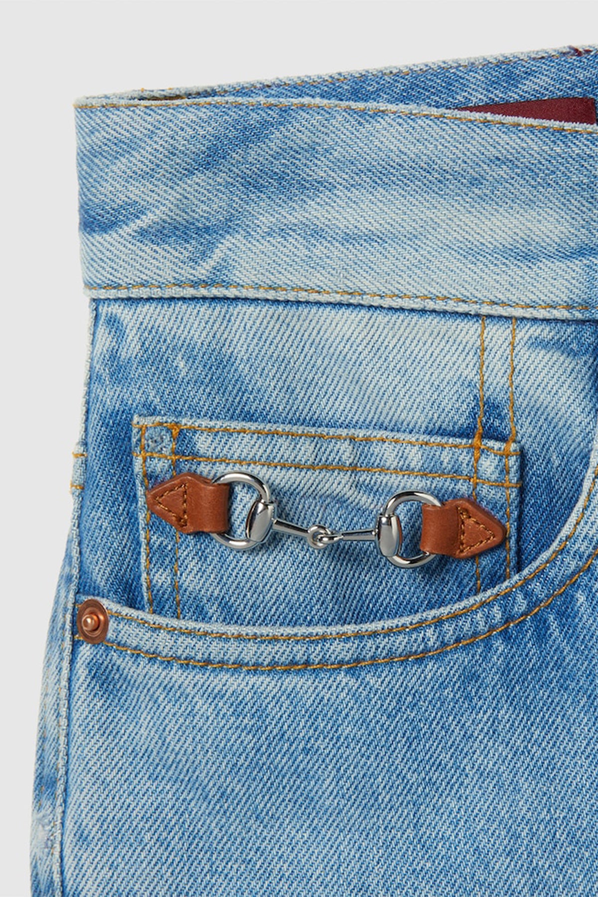 GUCCI | FLARED BLEACHED COTTON DENIM PANTS