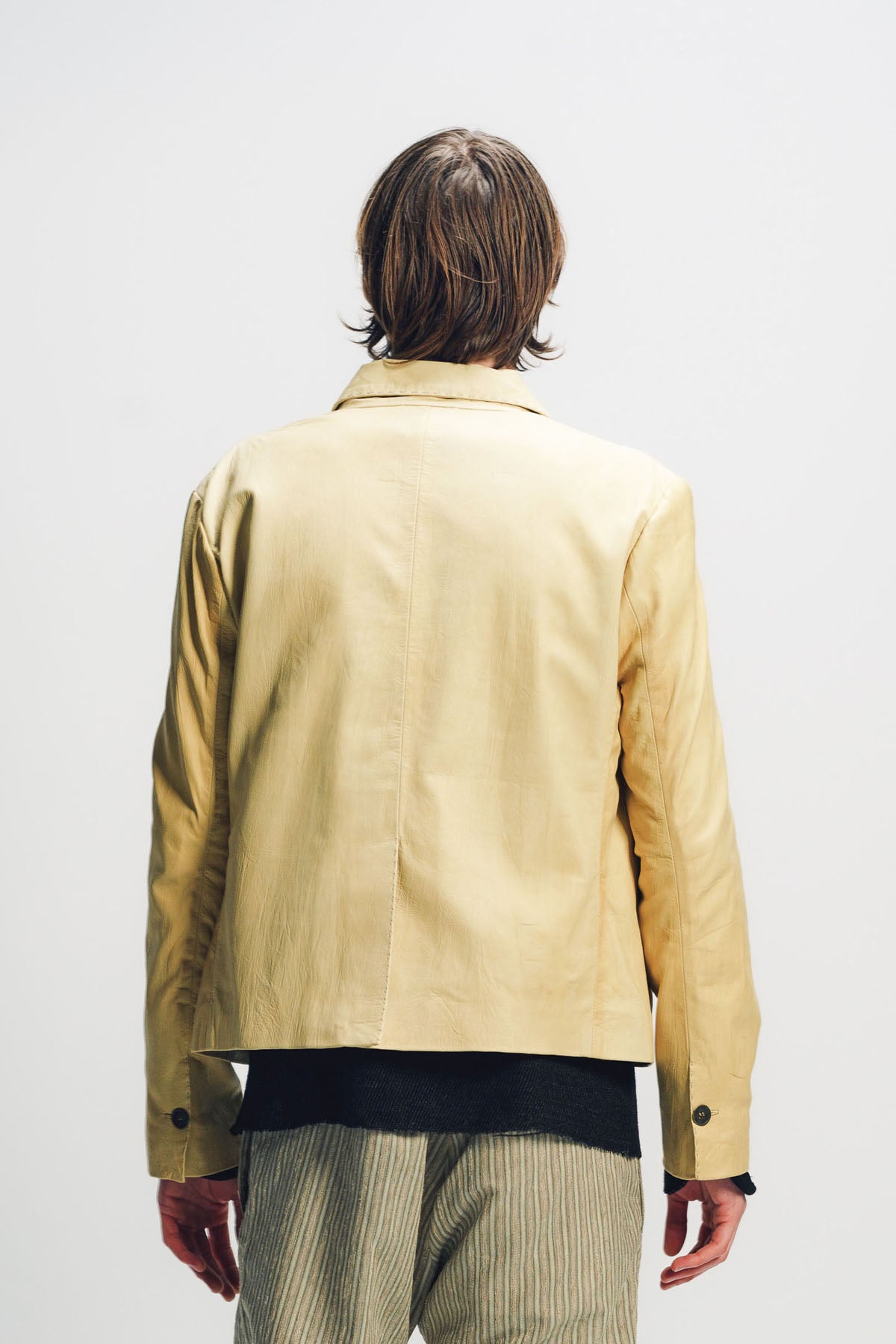 K'ANG | LEATHER CROP SHIRT JACKET