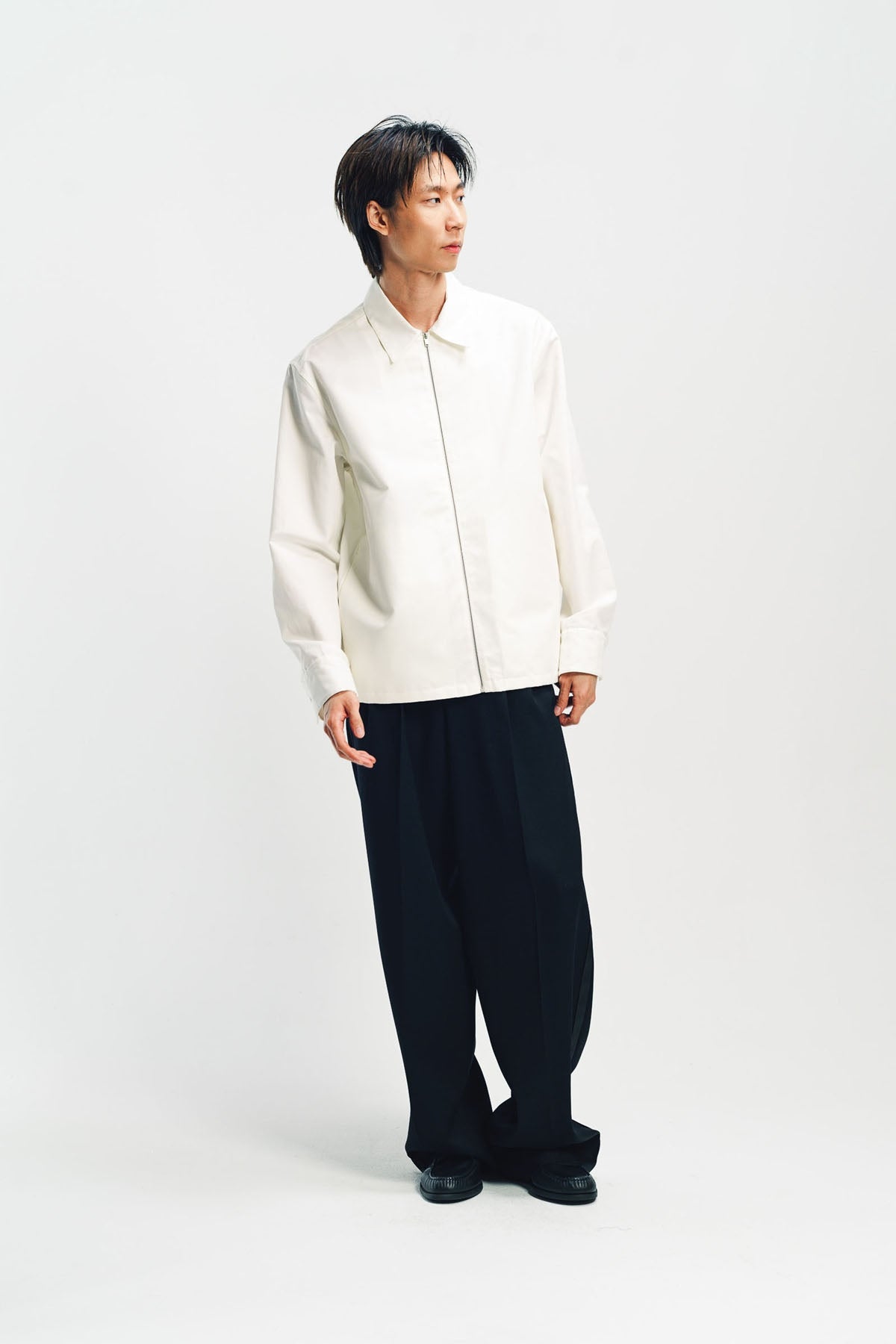 JIL SANDER | COTTON POPLIN ZIP-UP SHIRT