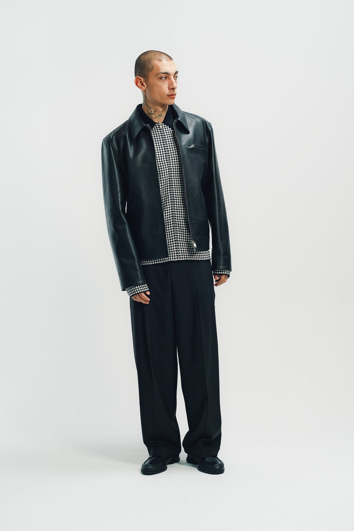 JIL SANDER | ZIP-UP LEATHER JACKET
