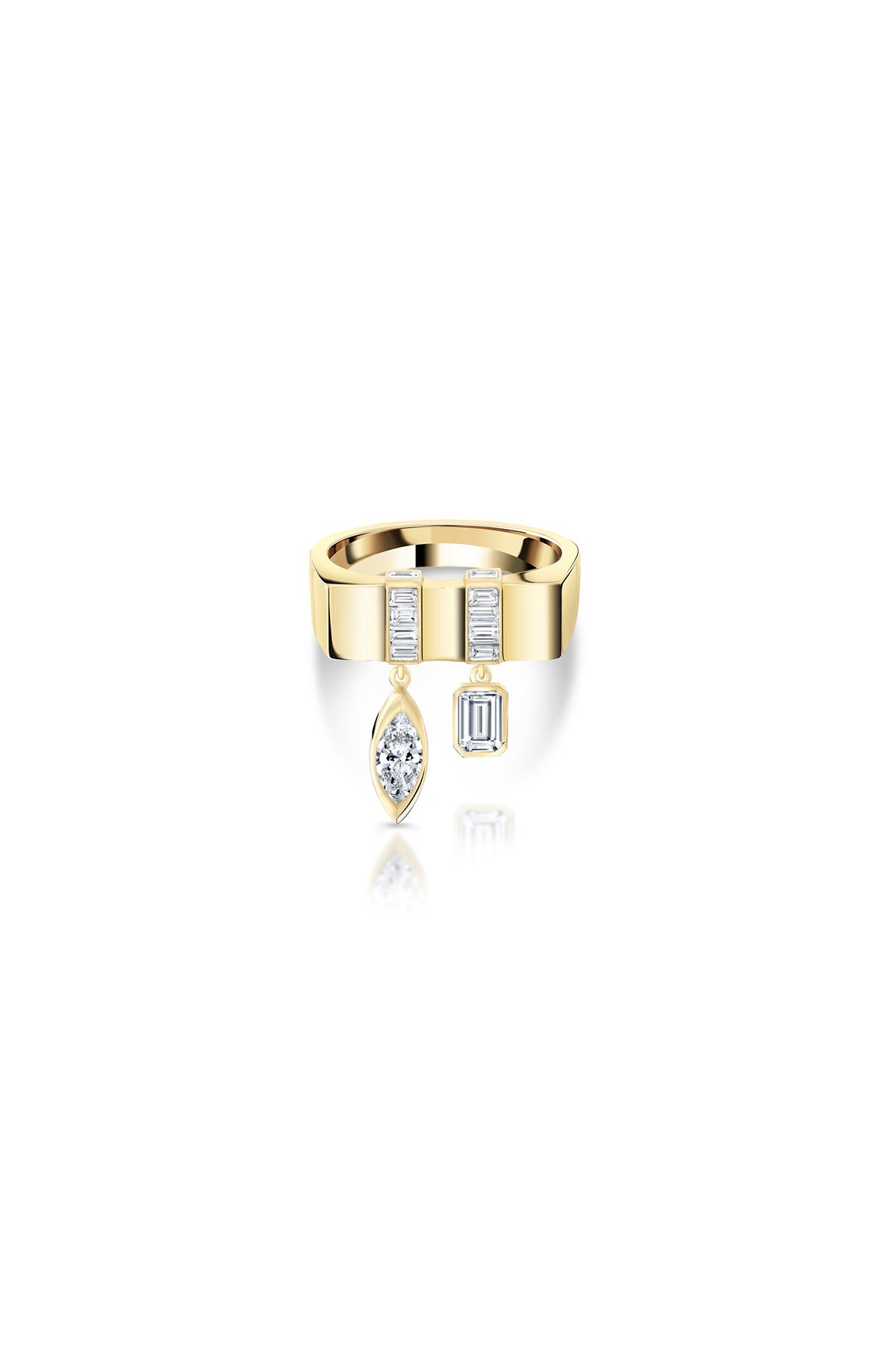 Loraida | Vortex Emerald & Marquise Hanging Ring