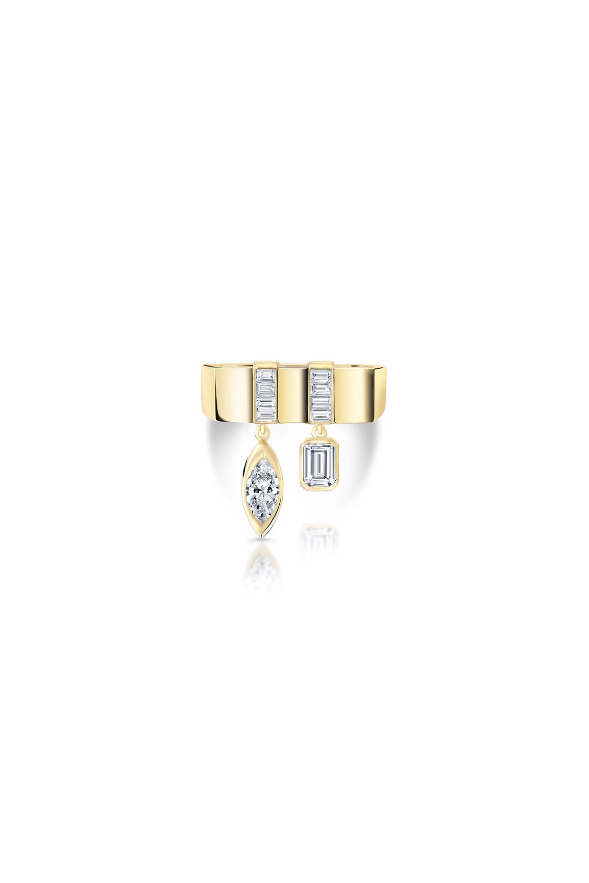 Loraida | Vortex Emerald & Marquise Hanging Ring