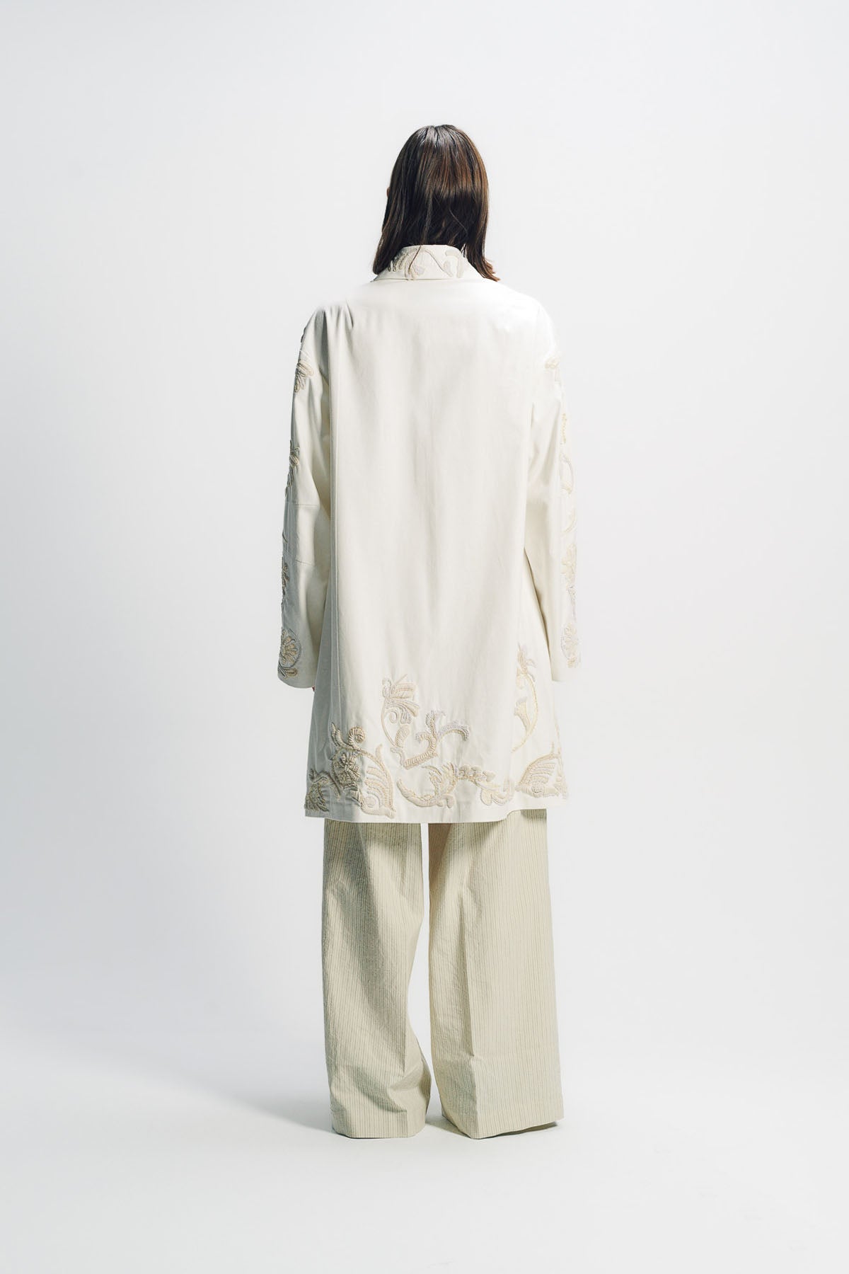 DRIES VAN NOTEN | EMBROIDERED A-LINE COAT