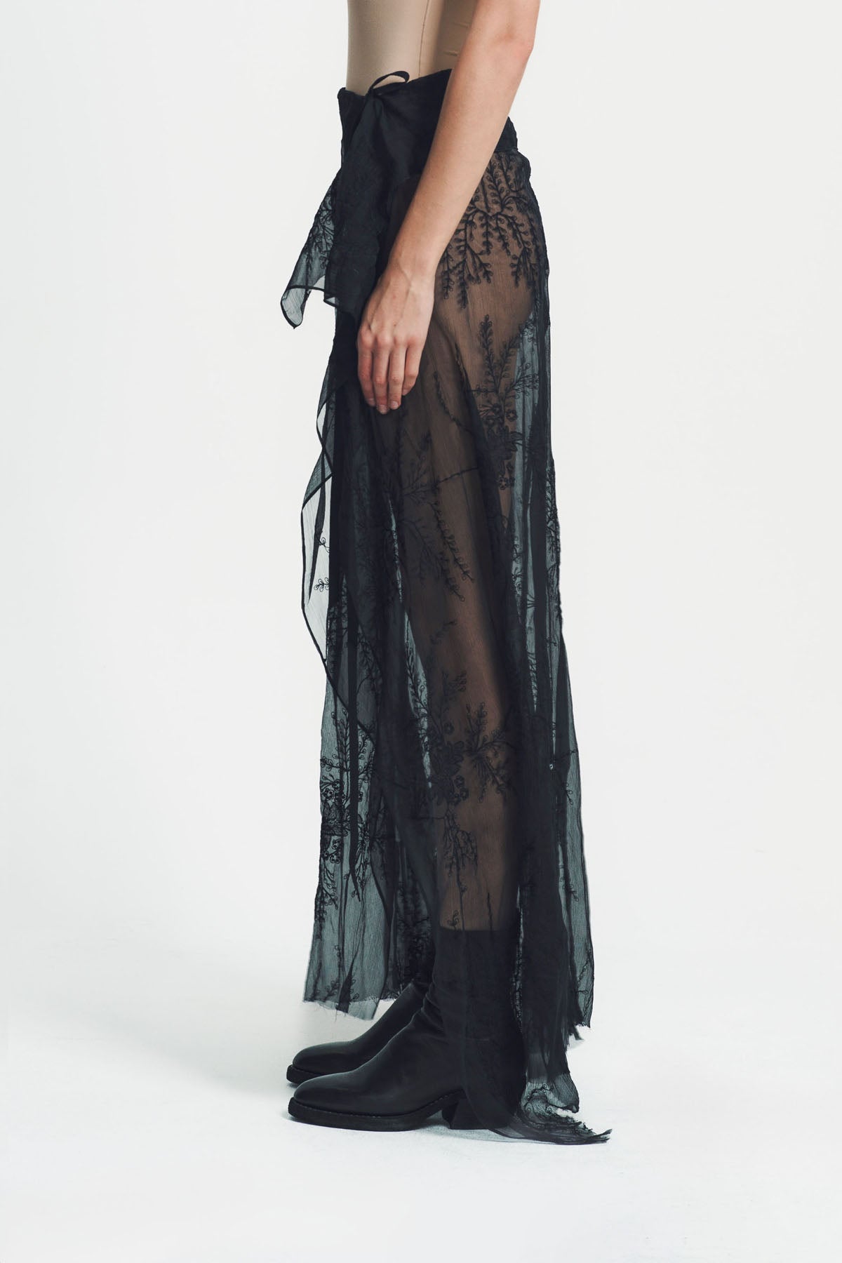 ANN DEMEULEMEESTER | LONA X-LONG ASYMMETRIC APRON