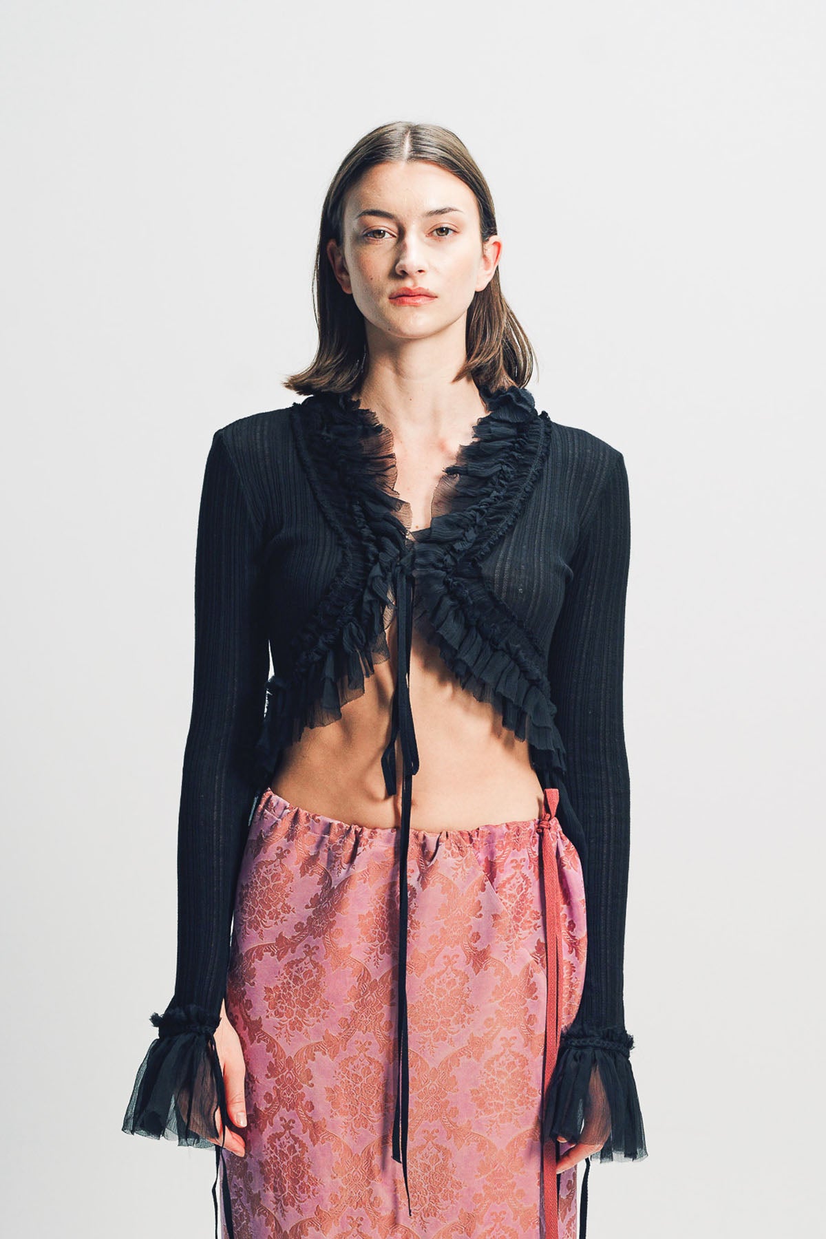 ANN DEMEULEMEESTER | JEDI LONG SLEEVE OPEN FRONT TOP