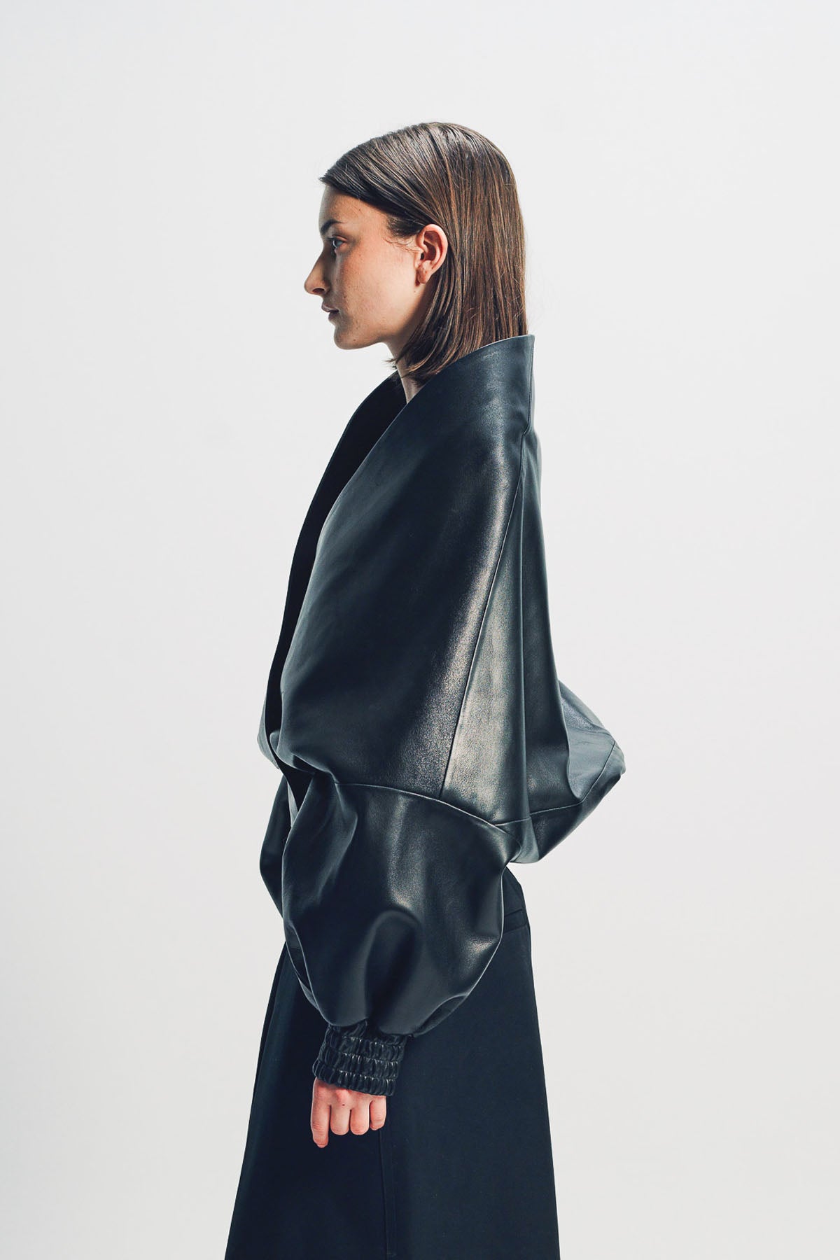 BALENCIAGA バレンシアガ　スカラップヘムジャケット ブラックフランス製 BALENCIAGA | WRAP JACKET