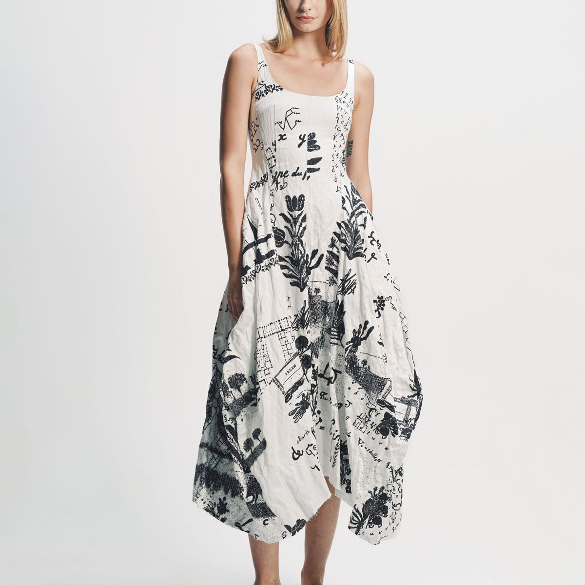 mari draped midi dress Erdem