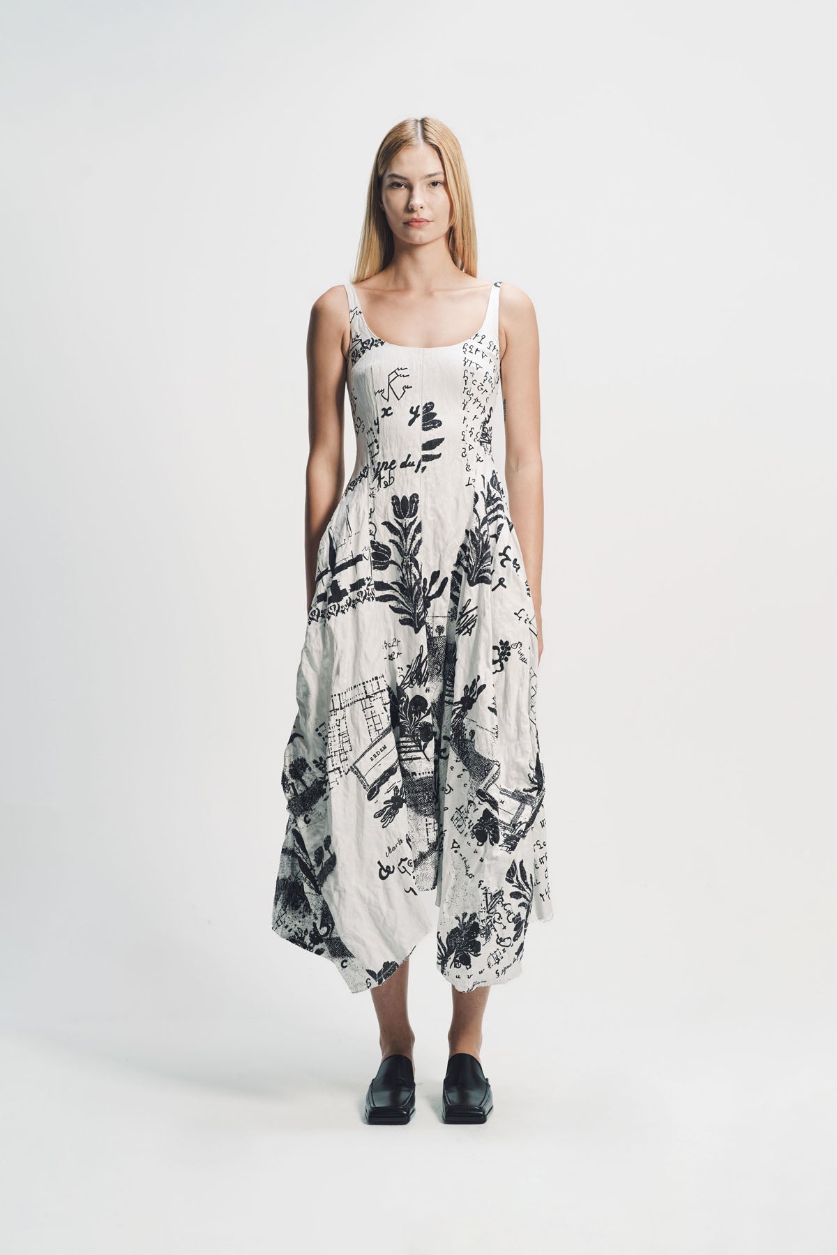 Erdem | Metallised Cotton Draped Midi Dress