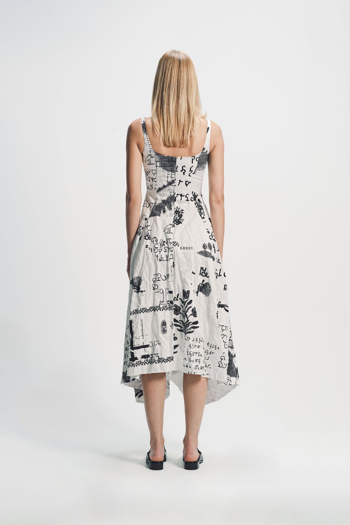 Erdem | Metallised Cotton Draped Midi Dress