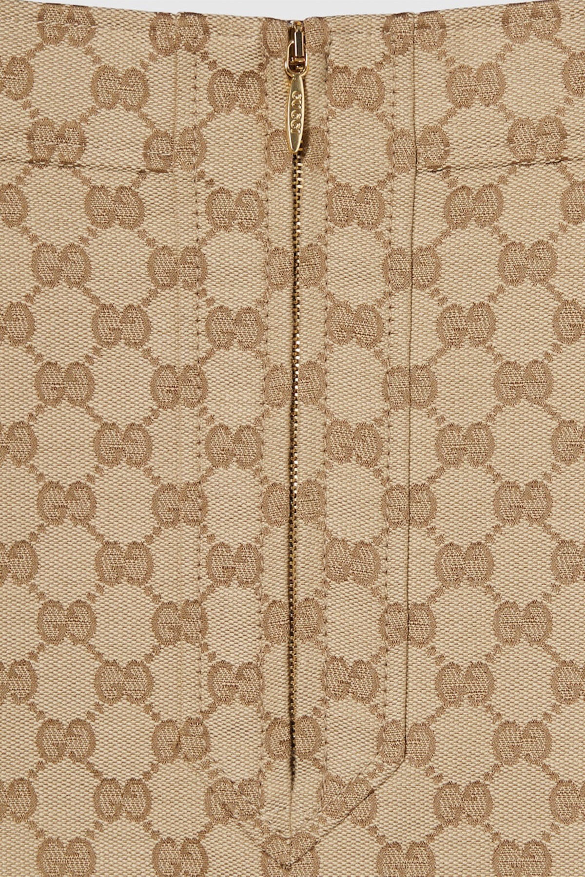 Gucci | Gg Cotton Canvas Jacquard Fabric Skirt