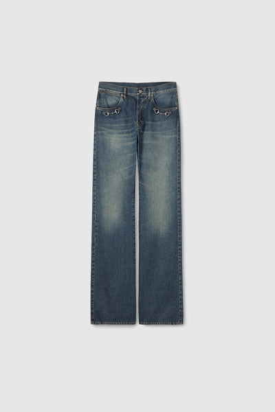 GUCCI | MEN'S COTTON DENIM PANTS WITH HORSEBIT DETAIL