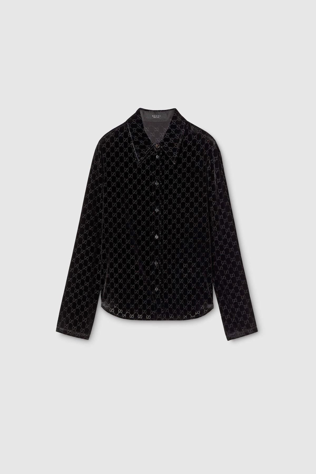 GUCCI ポロニット Polo top with striped trim in dark blue | GUCCI® US