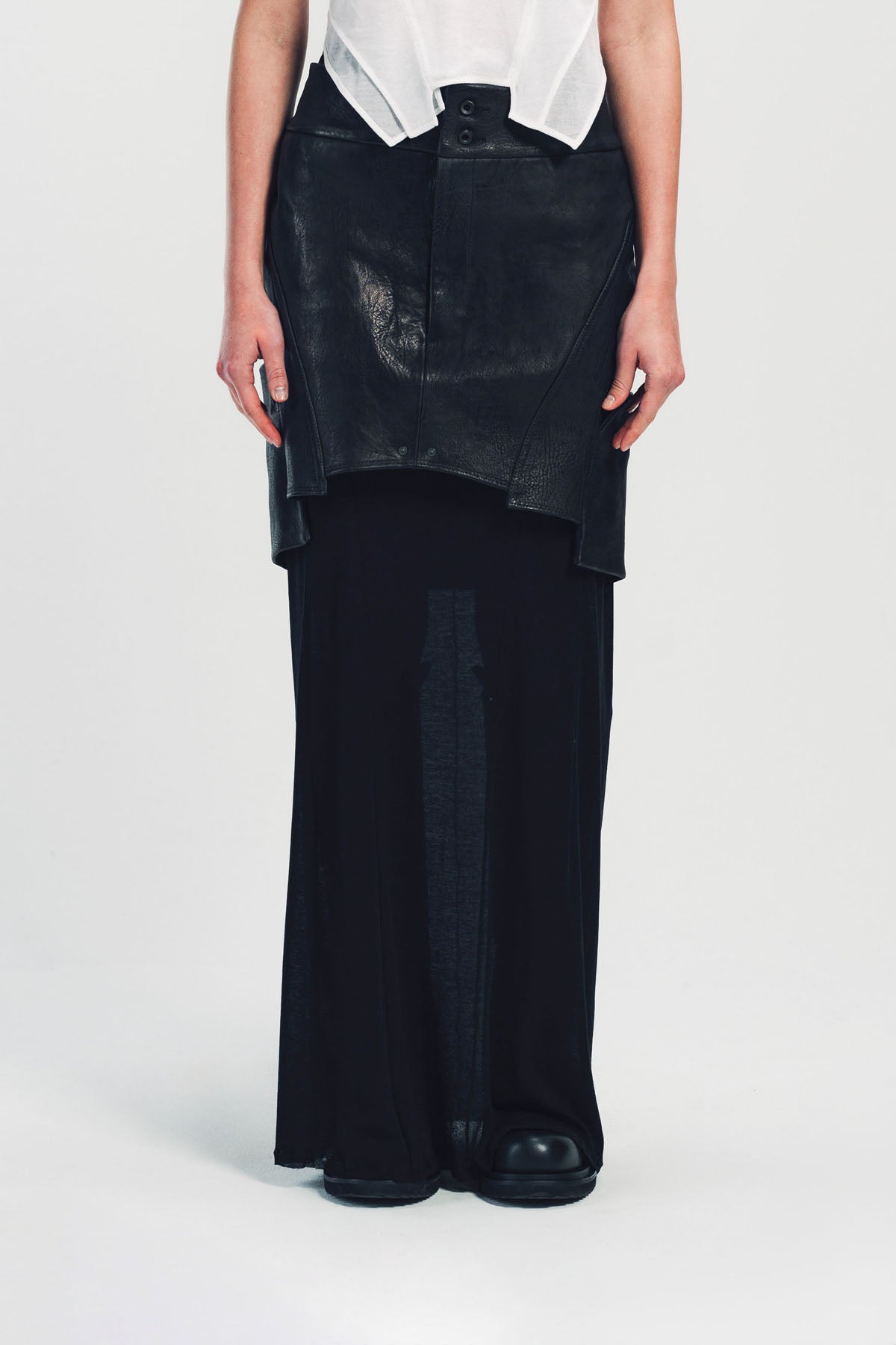 YEHUAFAN | HORSEHIDE MAXI SKIRT
