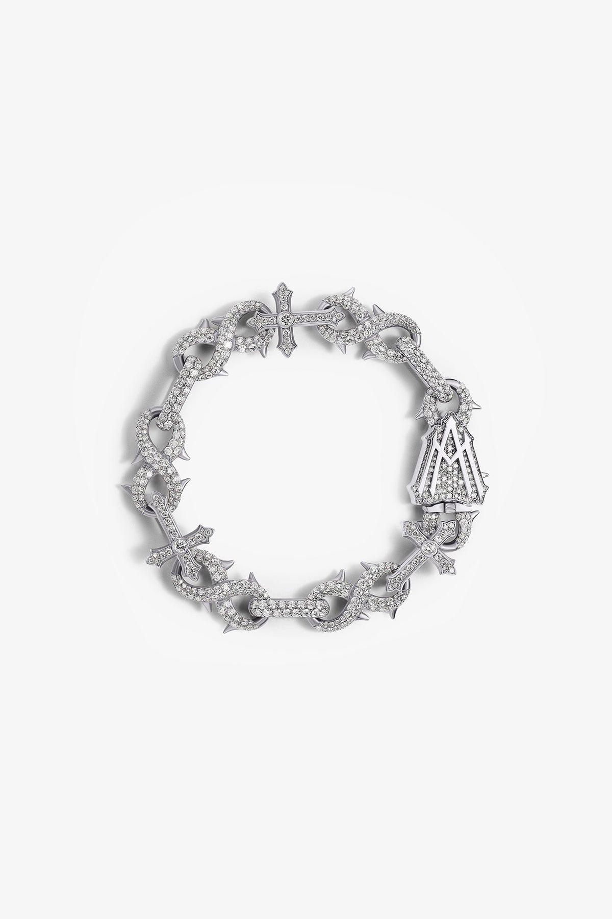 ALEX MOSS | WHITE GOLD ST. MARK CLASSIC BRACELET 8"