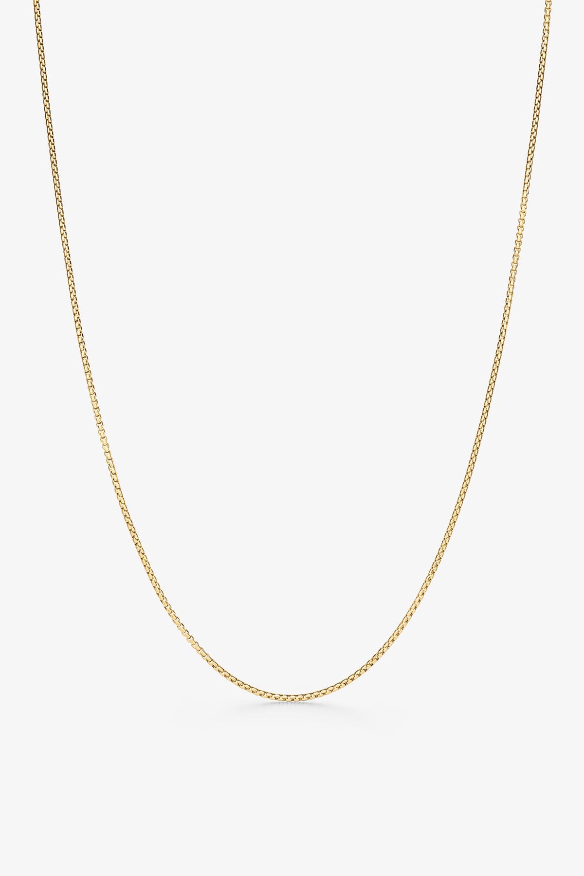 ALEX MOSS | YELLOW GOLD ROUND-BOX NECKLACE 22"