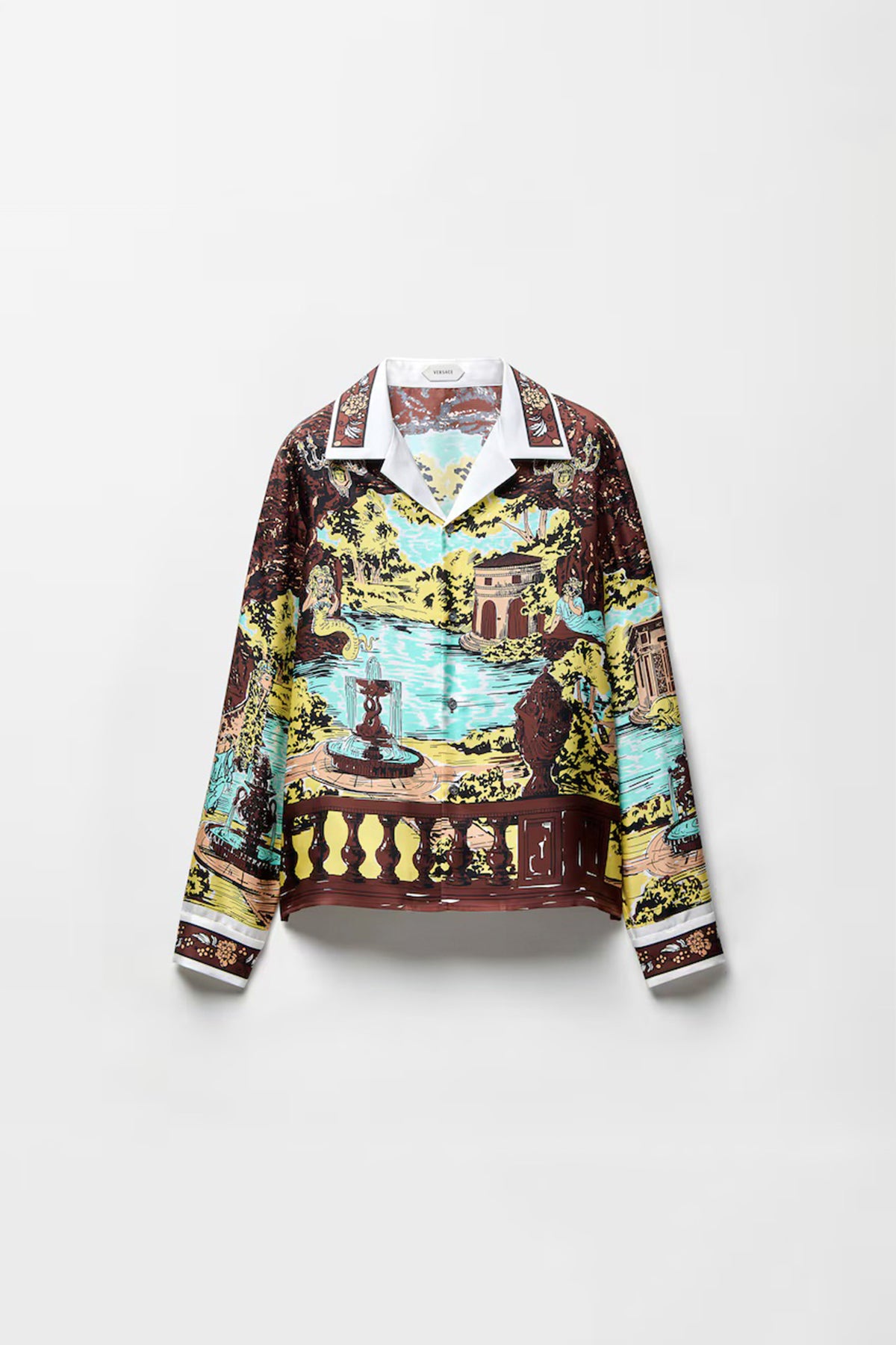 VERSACE | Printed Silk Twill Slim Shirt