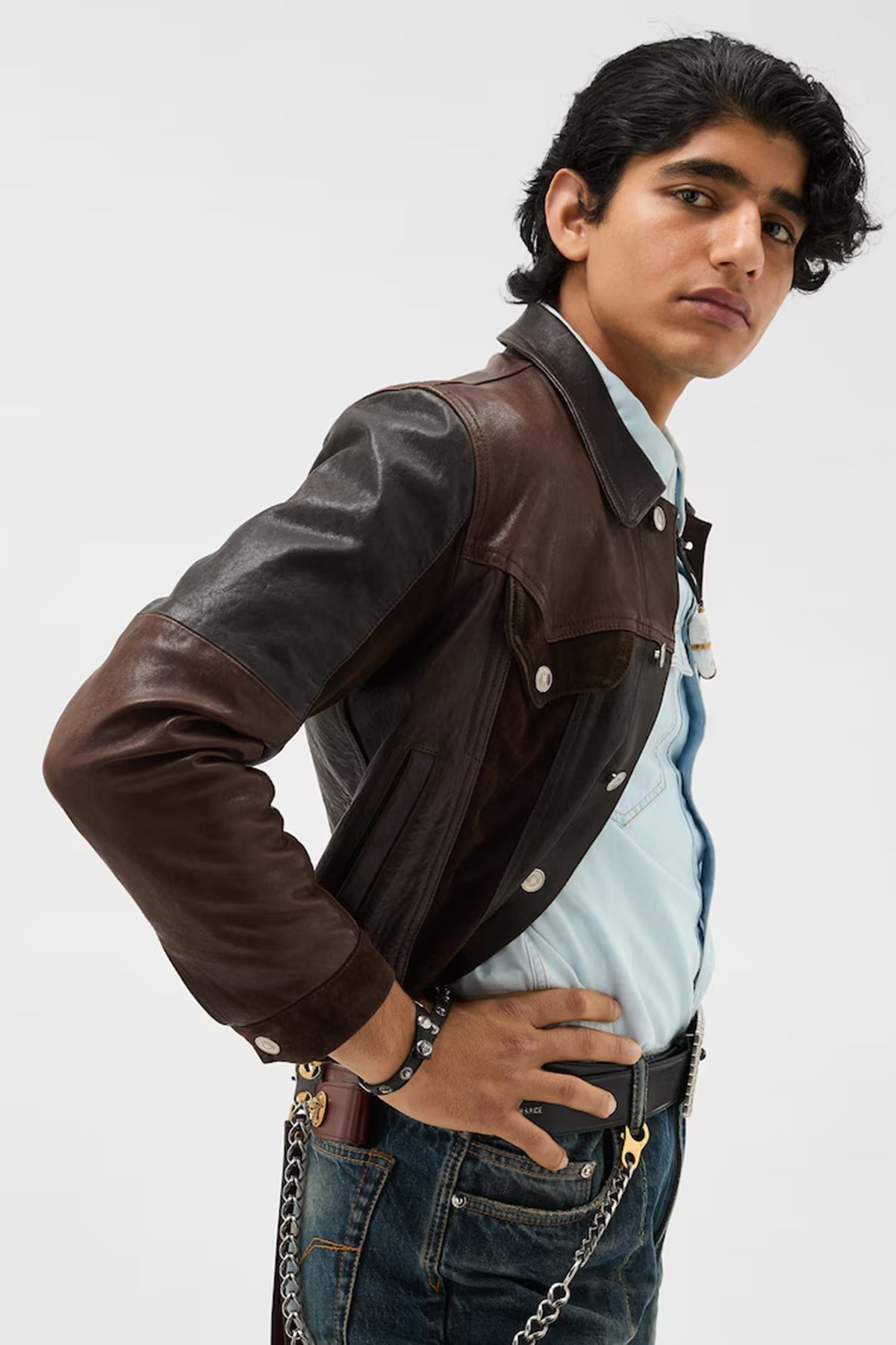 VERSACE | LEATHER BLOUSON